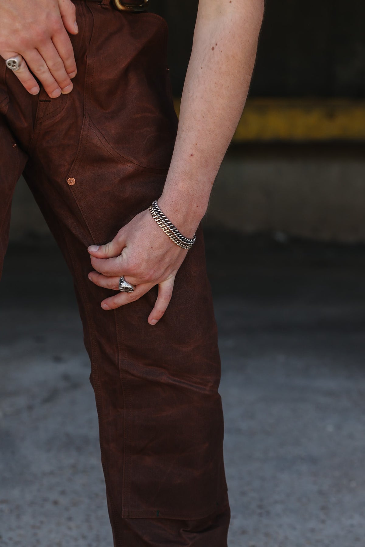 Indigofera Wendell Pants- Coated Canvas Brown