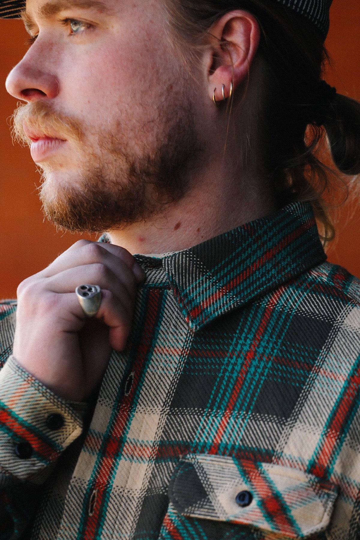 Indigofera Bryson Shirt Flannel Check- Charcoal / Beige / Turquoise / Rust
