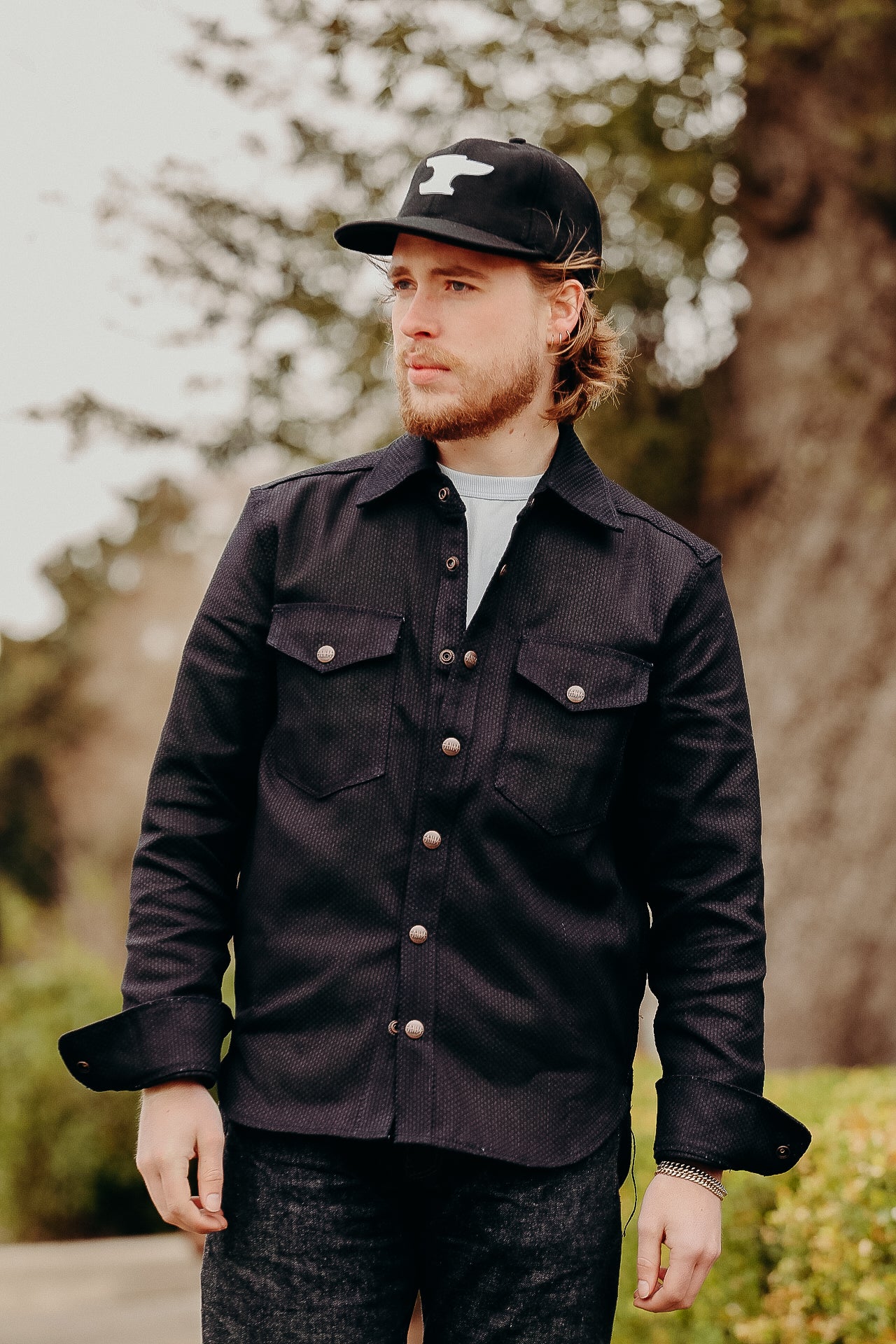 Western Overshirt- Indigo Sashiko