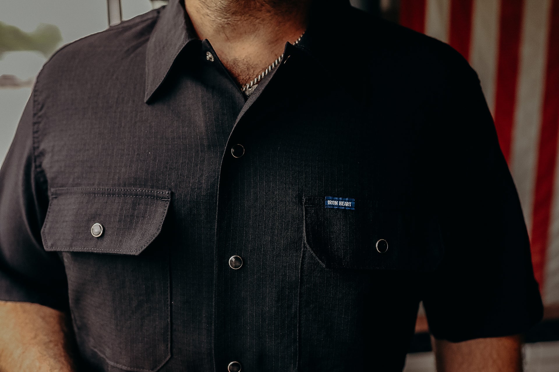 Ripstop Short Sleeved Mechanic Shirt - Black