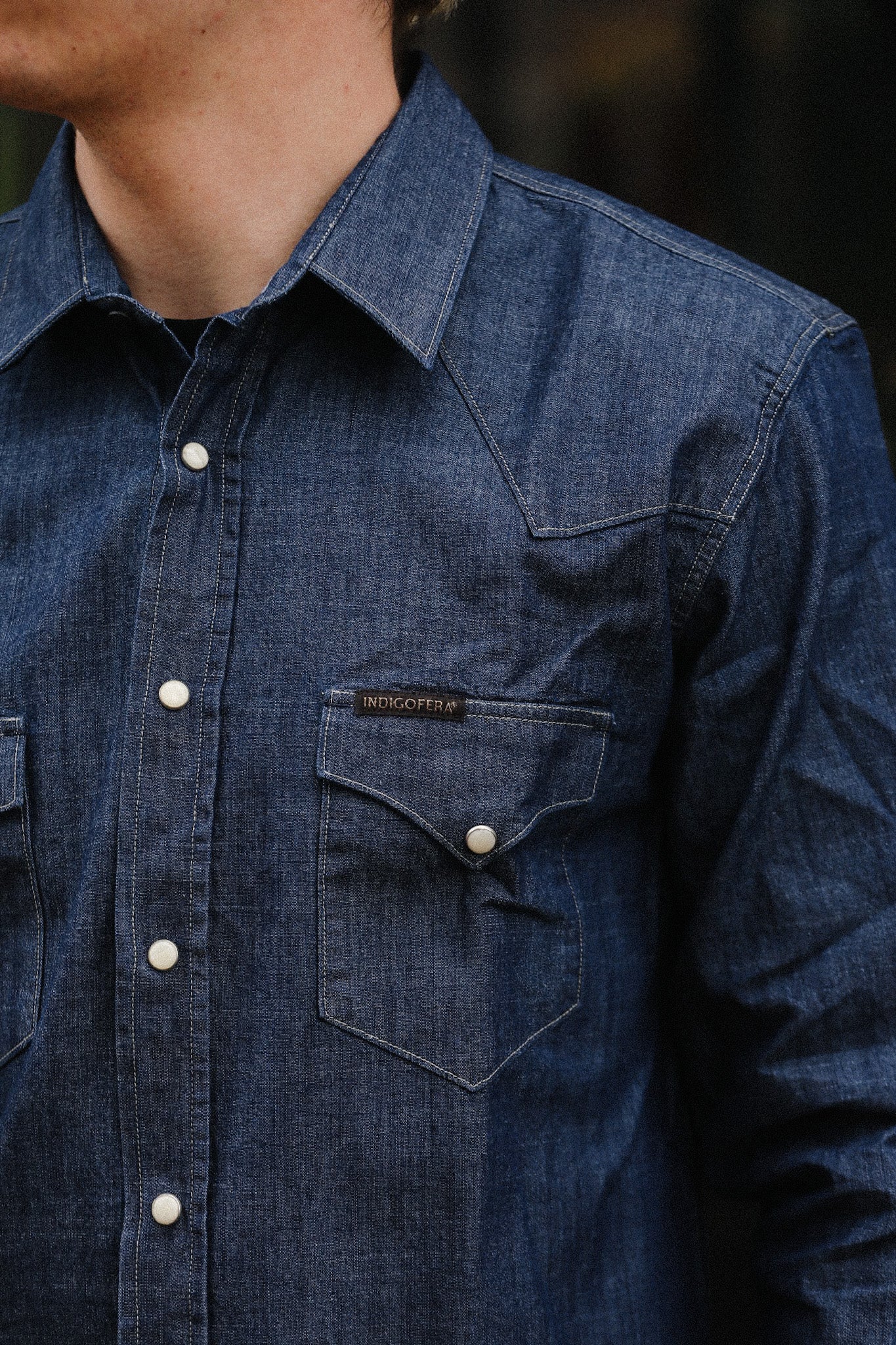 Sideras Shirt- Indigo Chambray