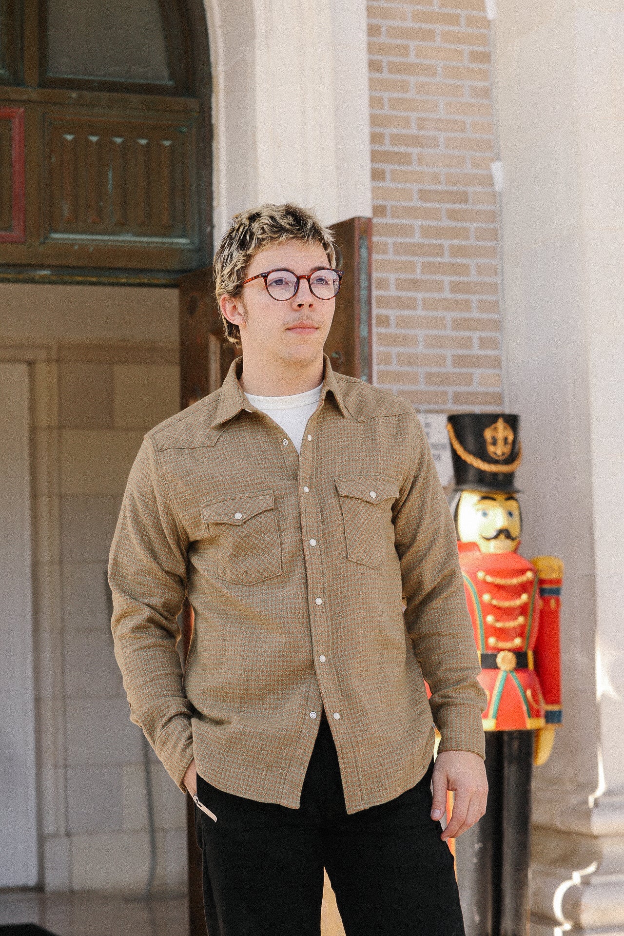 Houndstooth Flannel - Moss