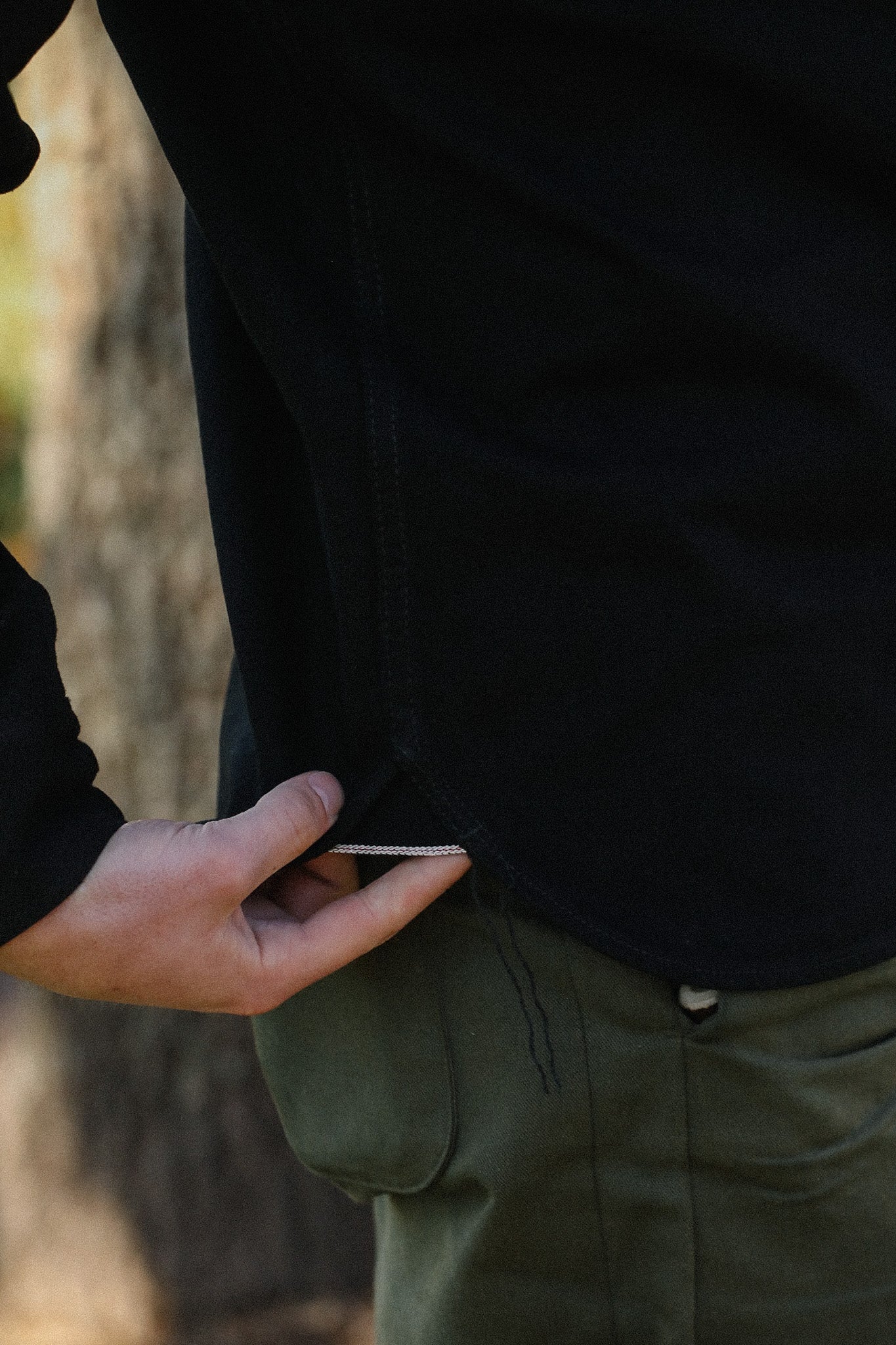 IHSH-218-BLK 12oz Selvedge Denim Western Shirt "The Johnny Cash III" - Black