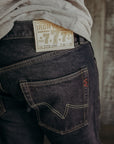 21oz 777 Selvedge Denim Slim Tapered Cut Jeans - Indigo Overdyed Black