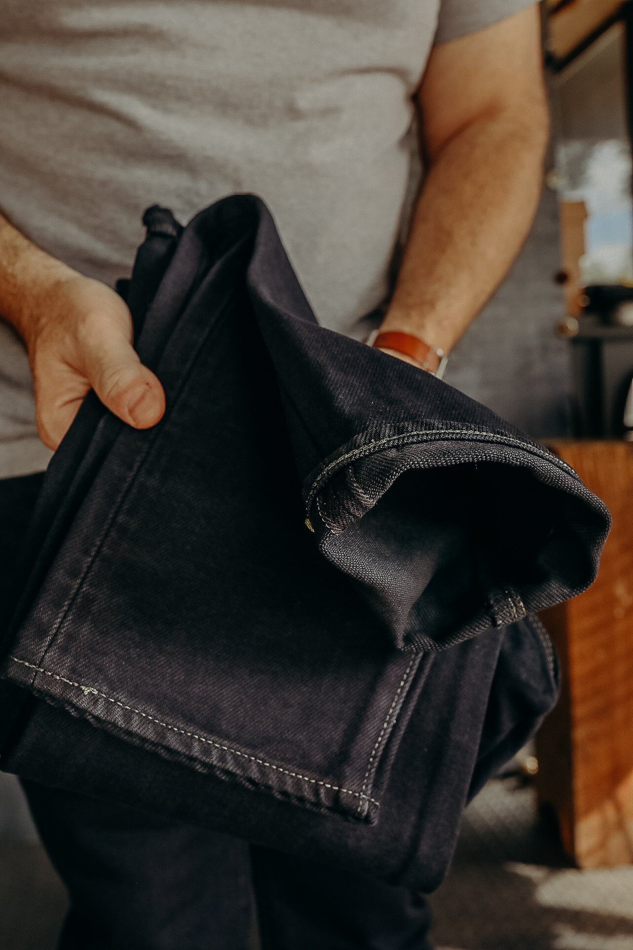 21oz 777 Selvedge Denim Slim Tapered Cut Jeans - Indigo Overdyed