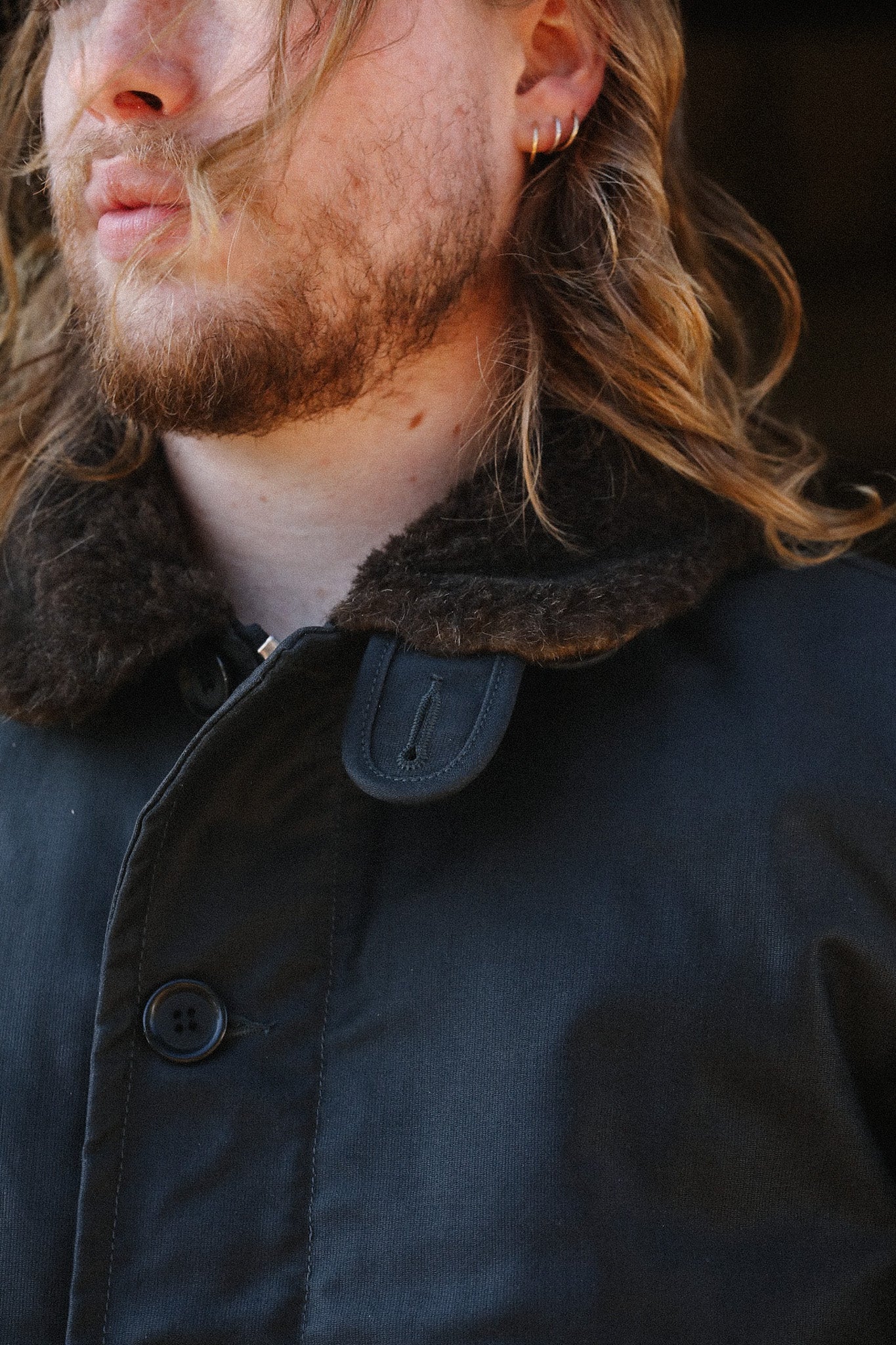 IHM-37-BLK Oiled Whipcord N1 Deck Jacket - Black