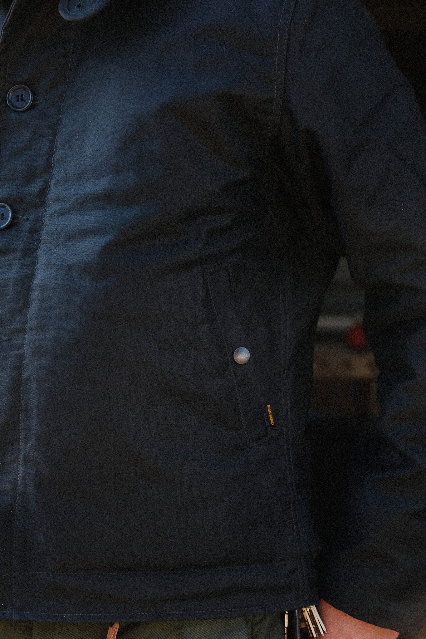 IHM-37-BLK Oiled Whipcord N1 Deck Jacket - Black