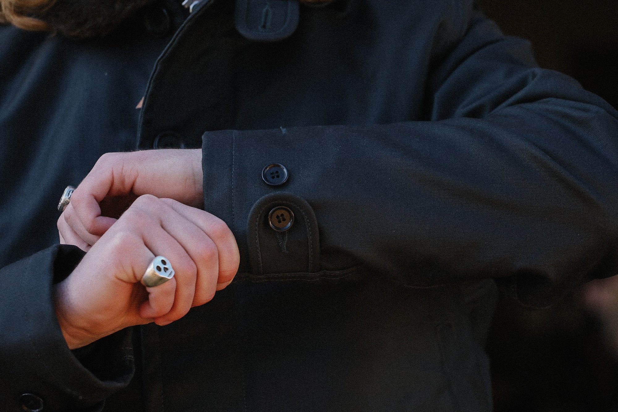 IHM-37-BLK Oiled Whipcord N1 Deck Jacket - Black