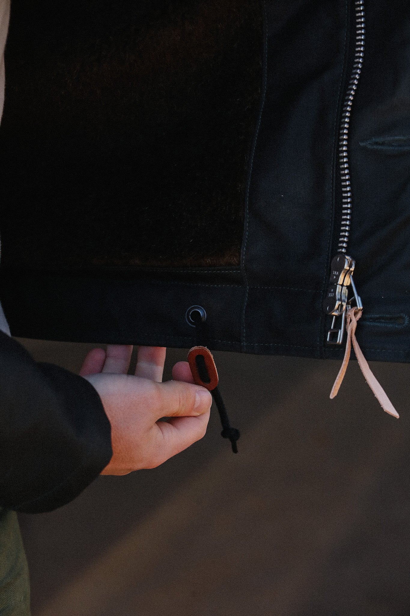 IHM-37-BLK Oiled Whipcord N1 Deck Jacket - Black