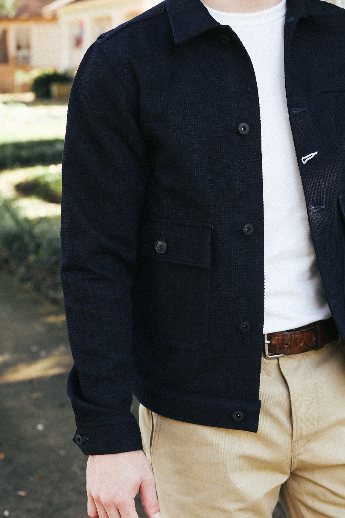 Ranger Jacket- Indigo Sashiko Waffle