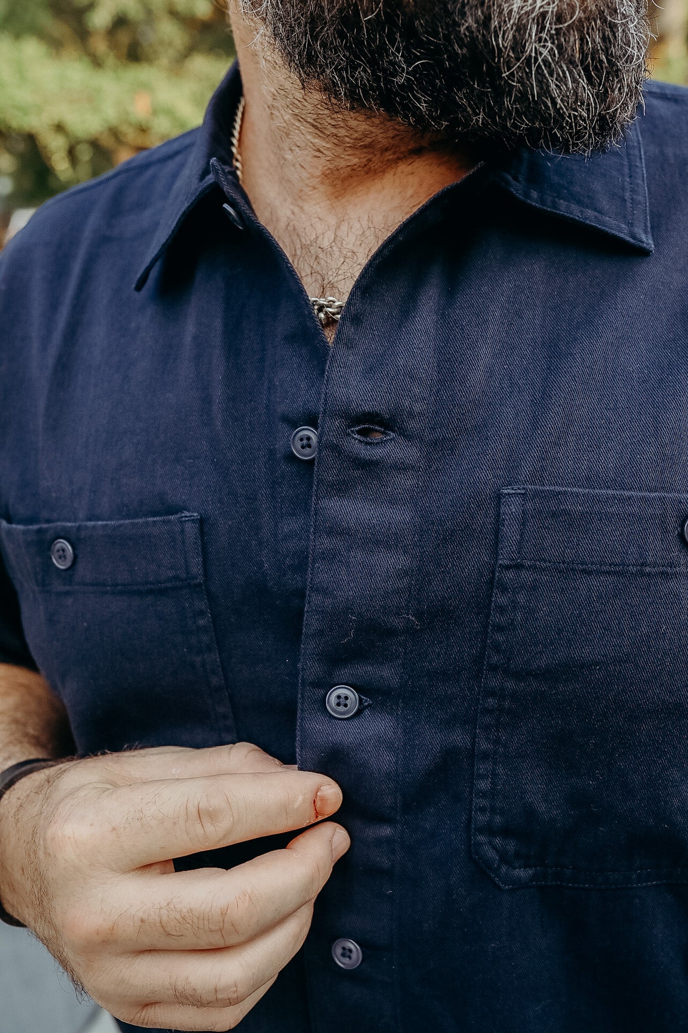 Short Sleeve Work Shirt- Midnight Twill