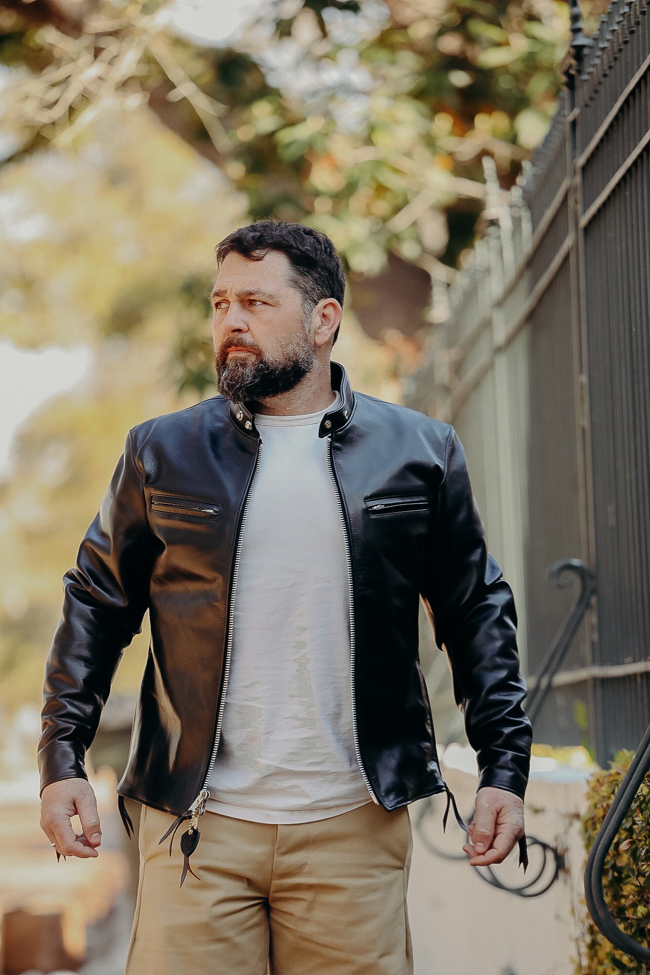 Japanese Horsehide Rider’s Jacket - Black (Tea-Core Dyed) IHJ-35-BLK