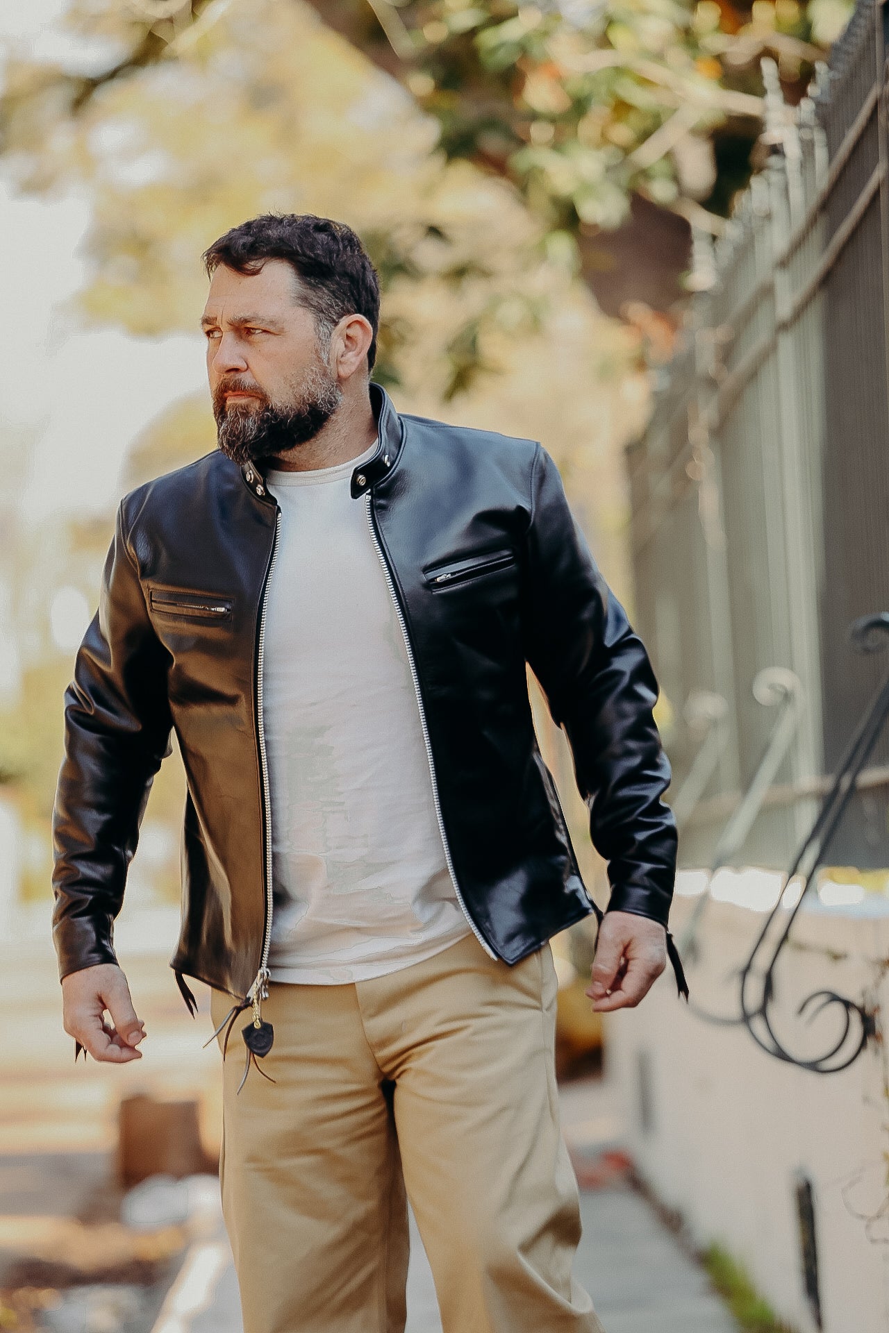 Japanese Horsehide Rider’s Jacket - Black (Tea-Core Dyed) IHJ-35-BLK