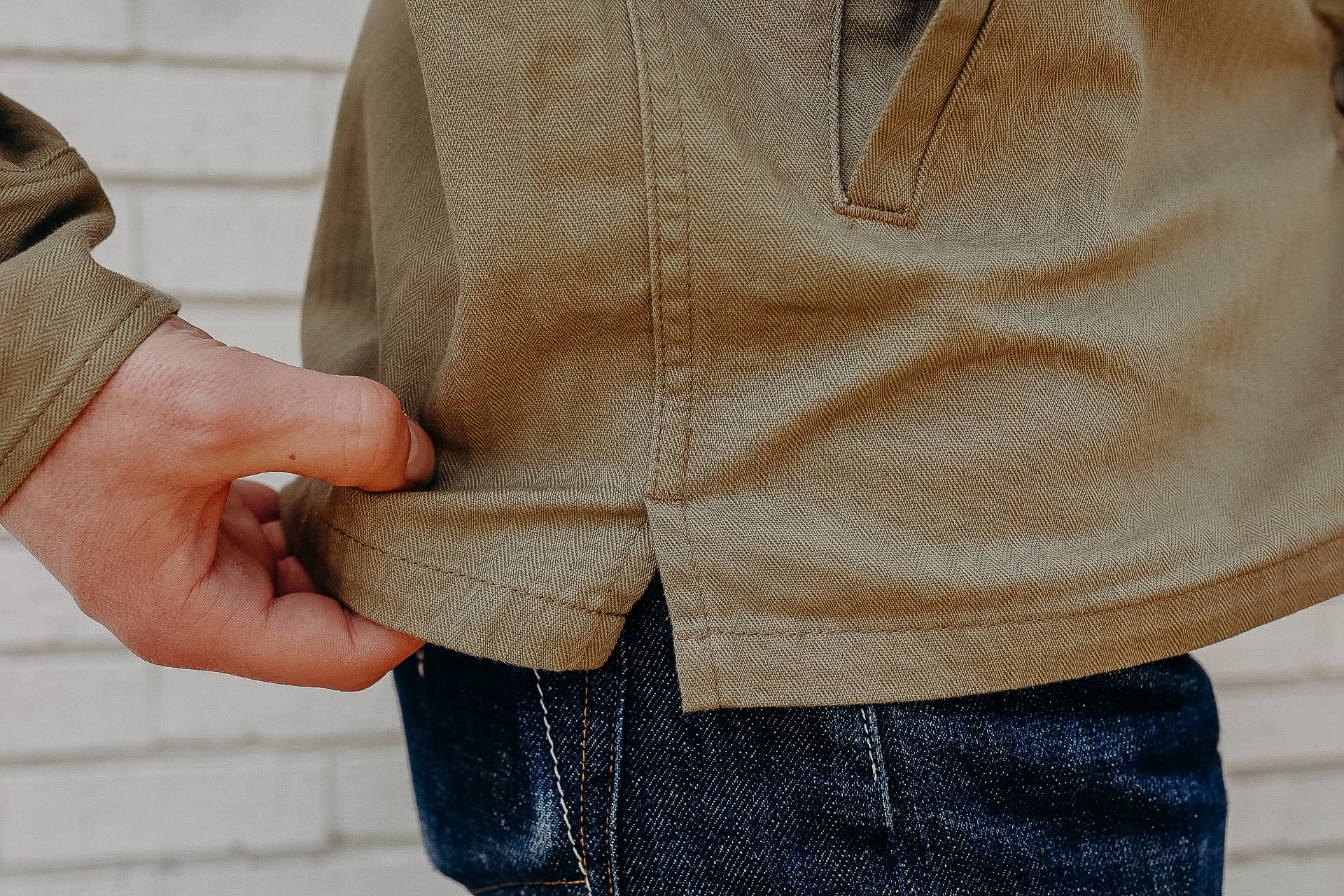 9oz Herringbone Military Shirt - Beige IHSH-385-BEI