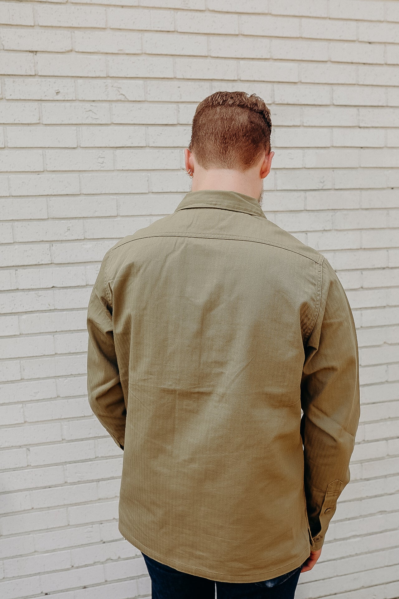 9oz Herringbone Military Shirt - Beige IHSH-385-BEI