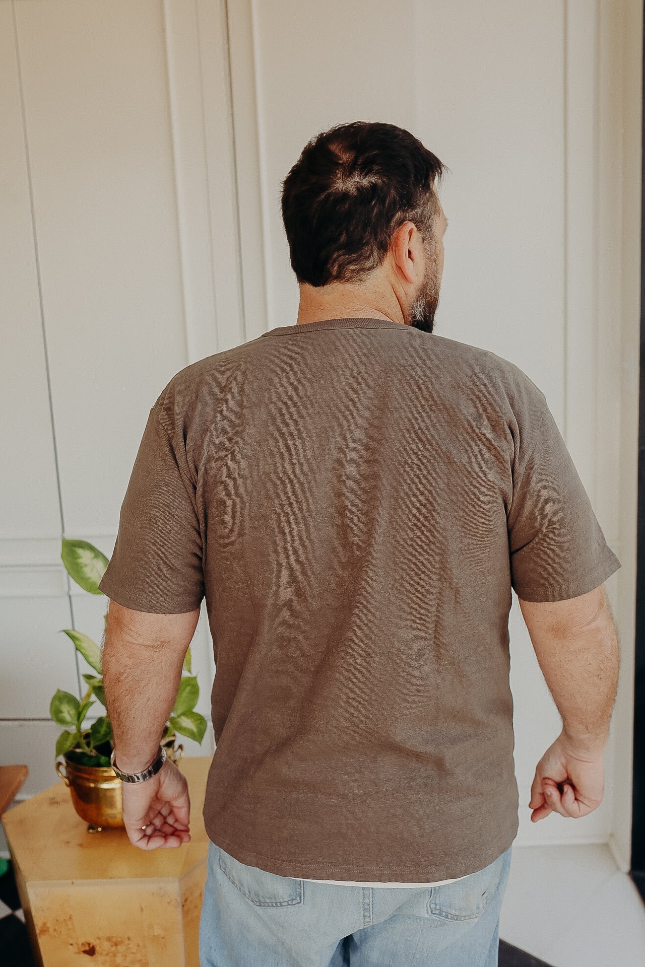 No.8 SLUB NEP SHORT SLEEVE T-SHIRT -Coffee