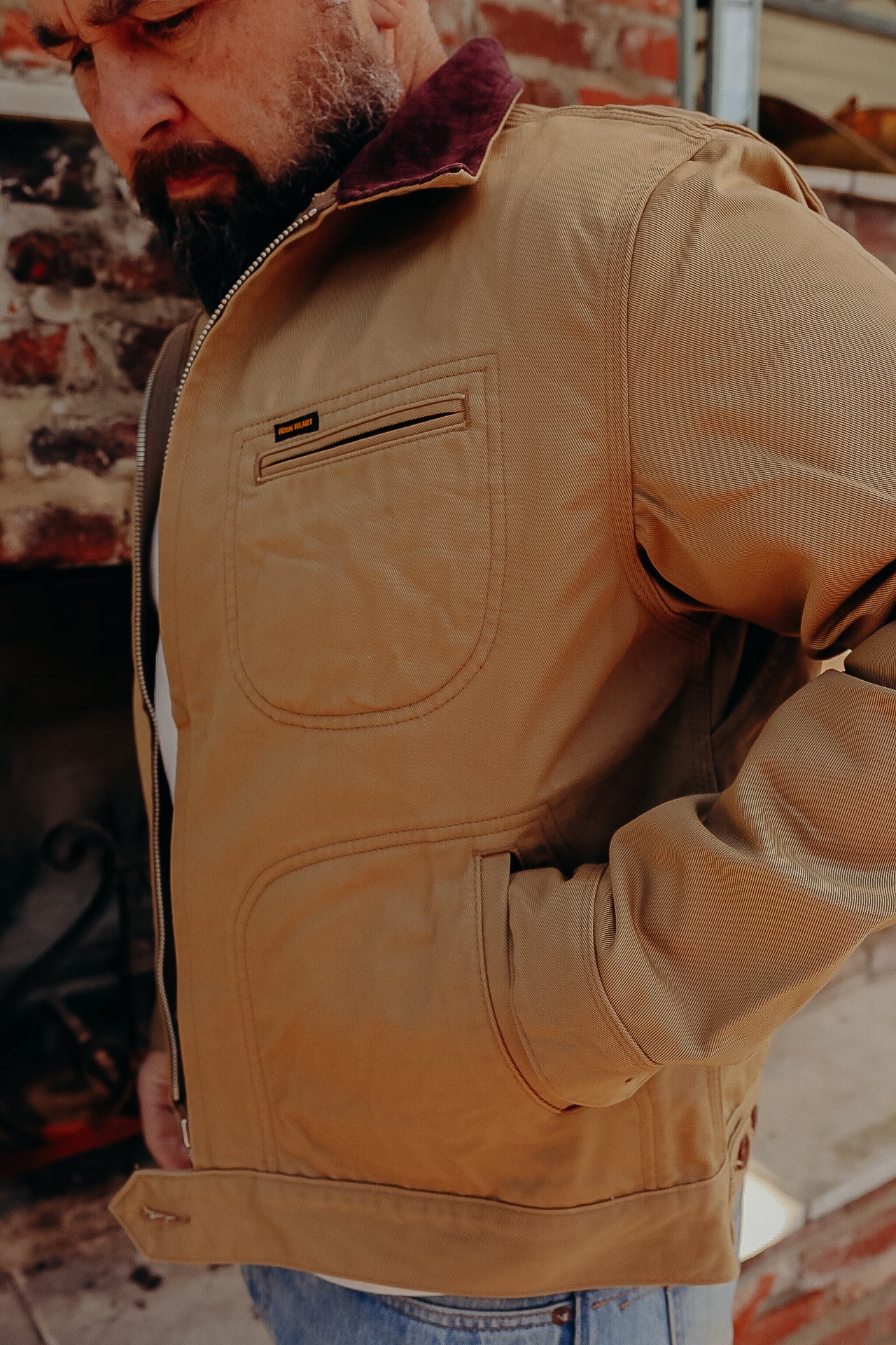 12oz Kurashikizome® Twill Work Jacket - Beige IHJ-144-BEI 12oz Kurashikizome® Twill Work Jacket - Beige IHJ-144-BEI