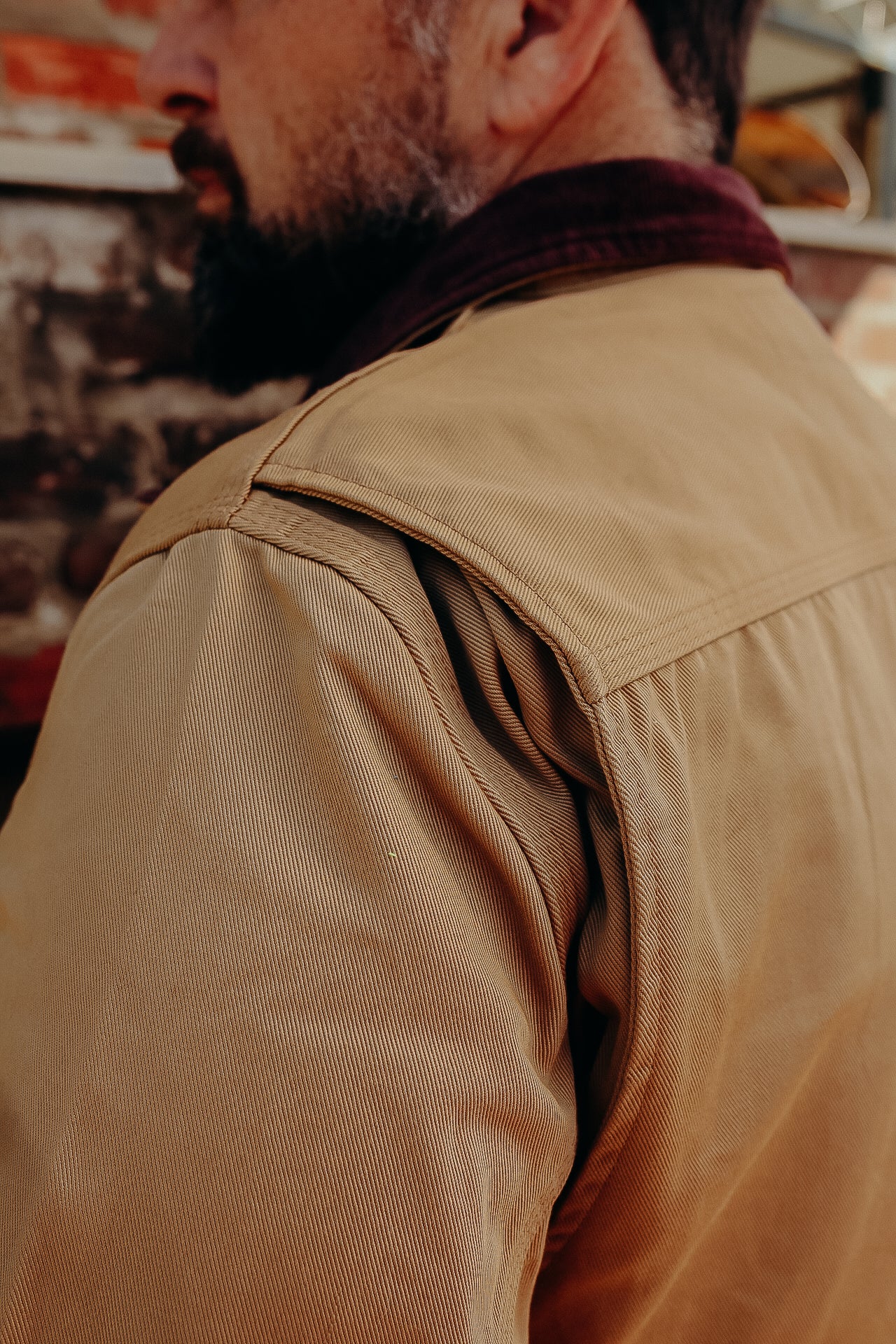 12oz Kurashikizome® Twill Work Jacket - Beige IHJ-144-BEI