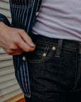 21oz Selvedge Denim Slim Straight Cut Jeans - Indigo IH-666S-21
