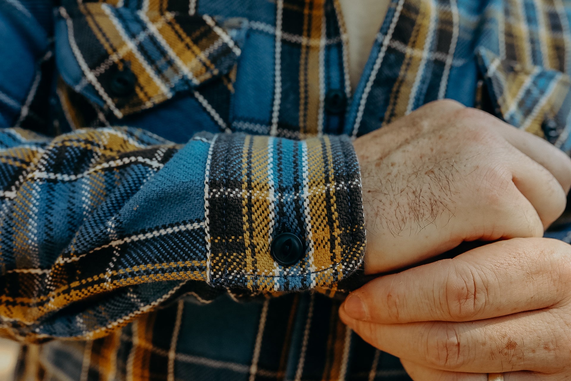 Heavy Flannel Shirt - Blue and Gold