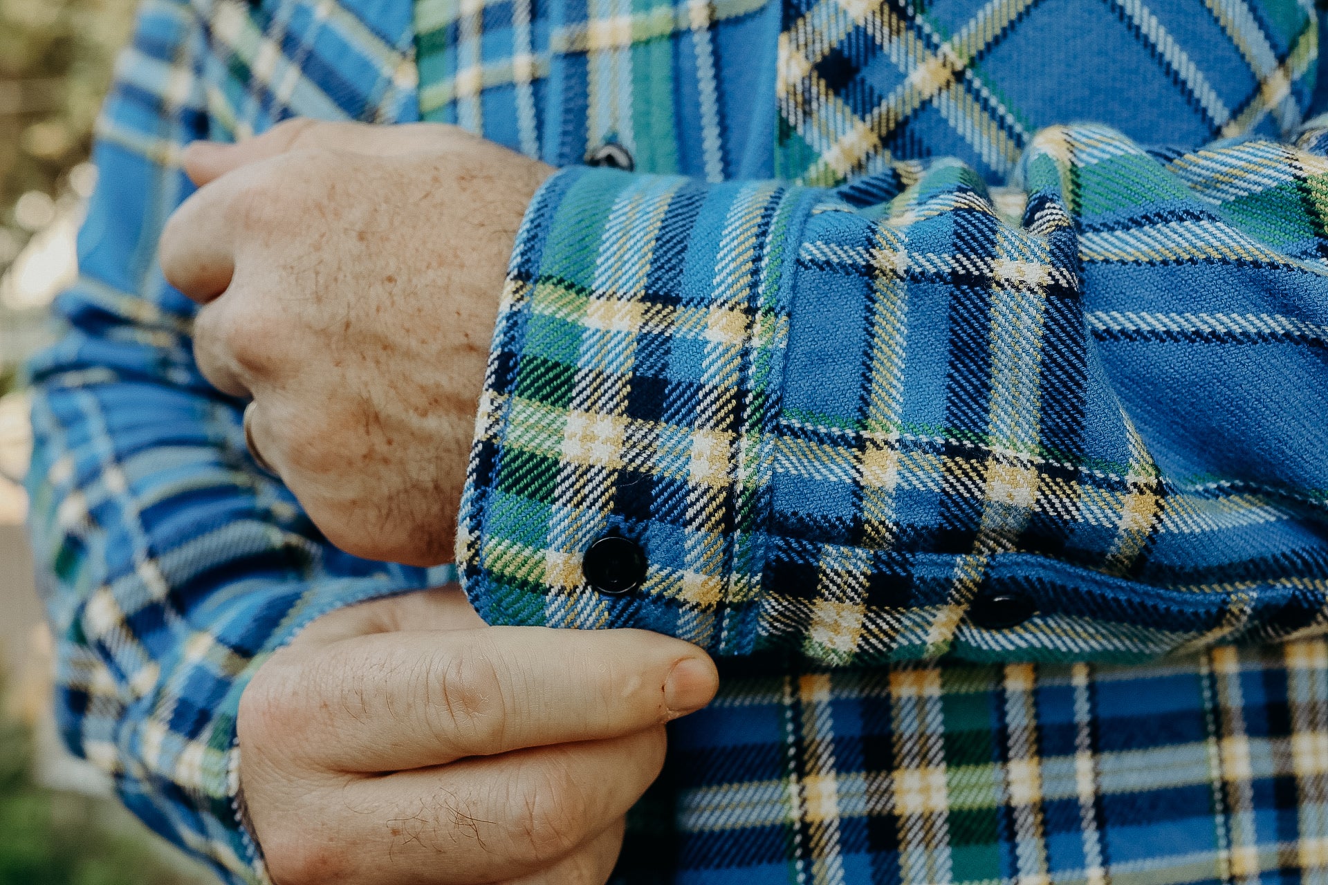 Ultra Heavy Flannel-Tartan Check Work Shirt - Blue