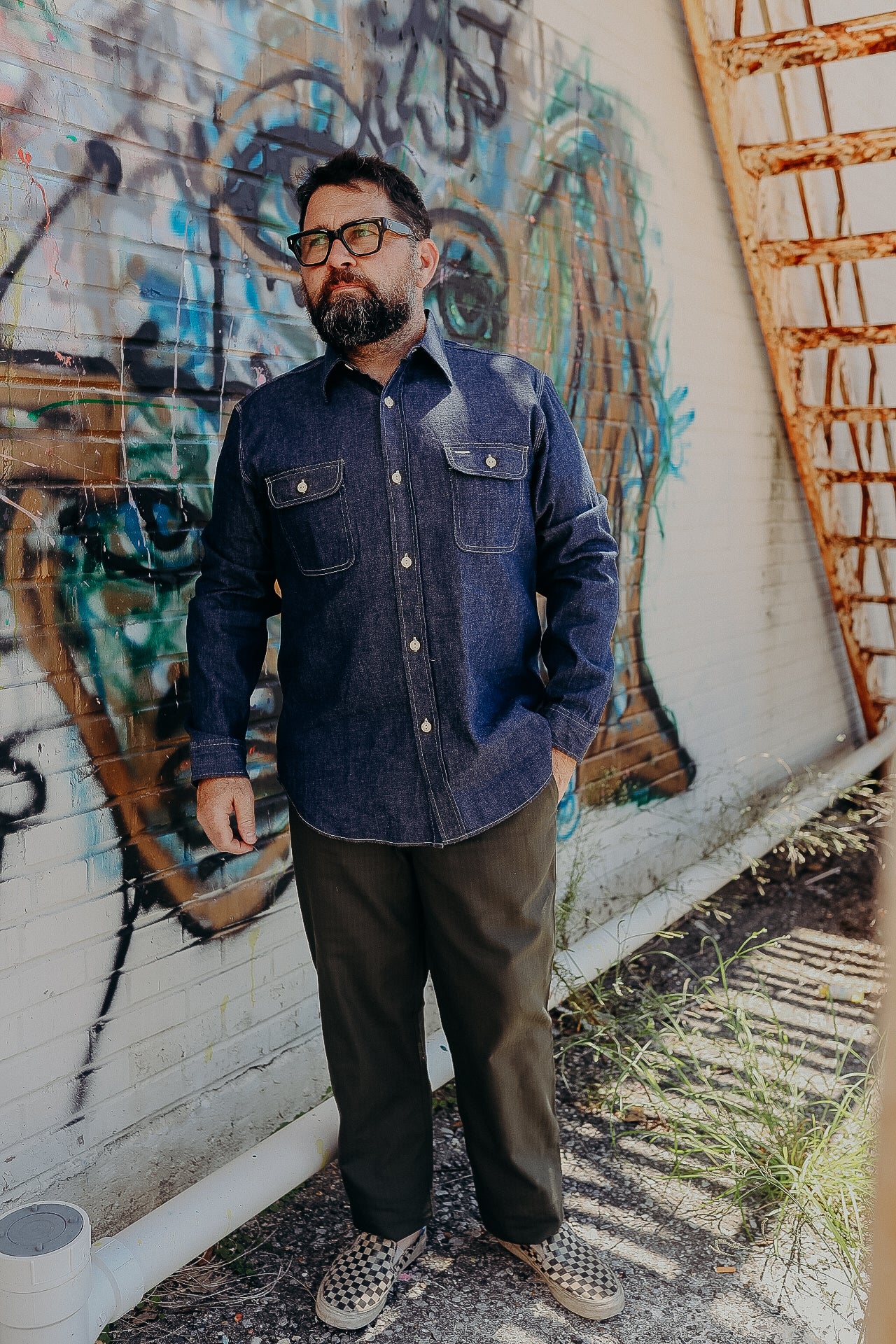 Long Sleeve Work Shirt- Blue Denim (SC27852)