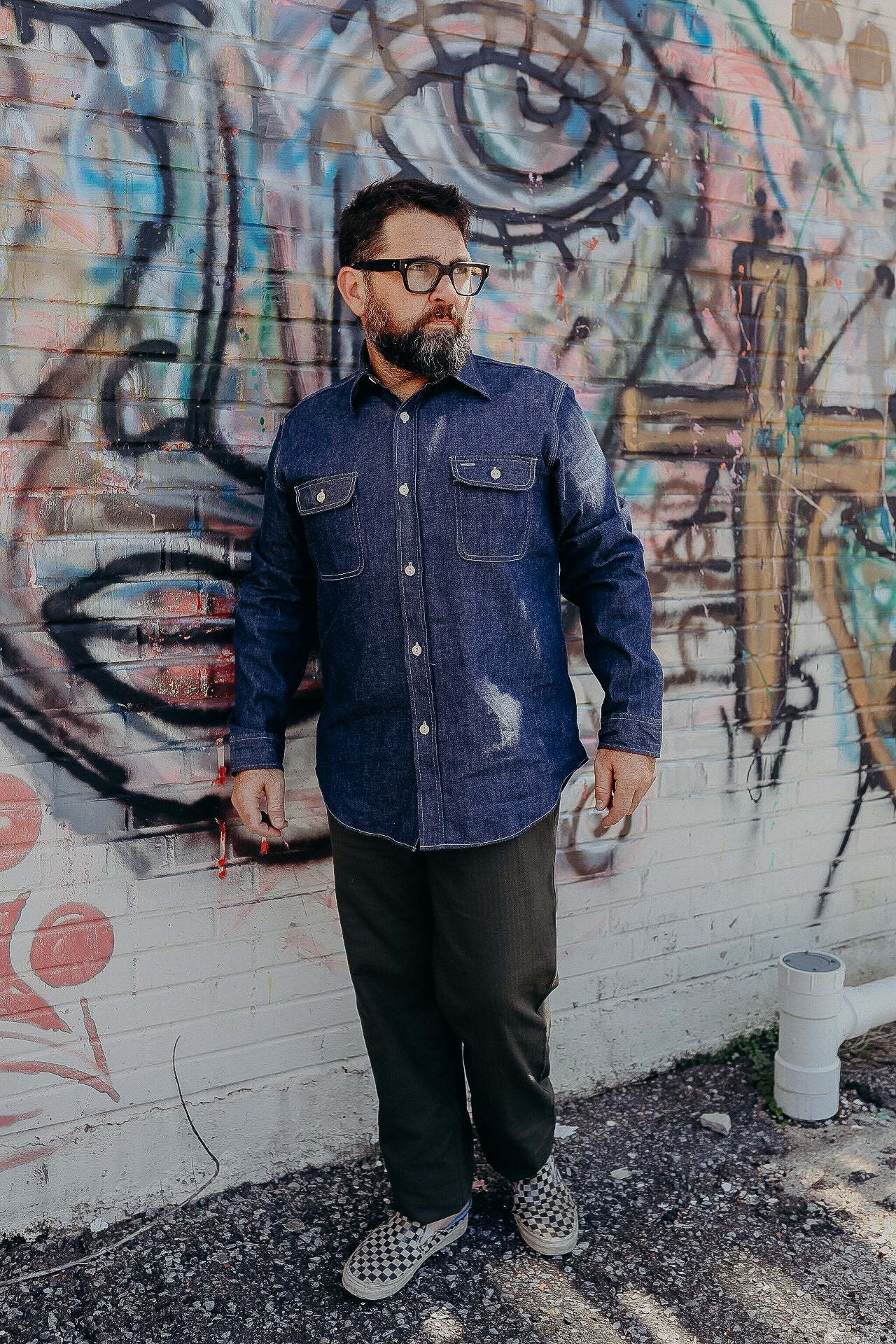 Long Sleeve Work Shirt- Blue Denim (SC27852)