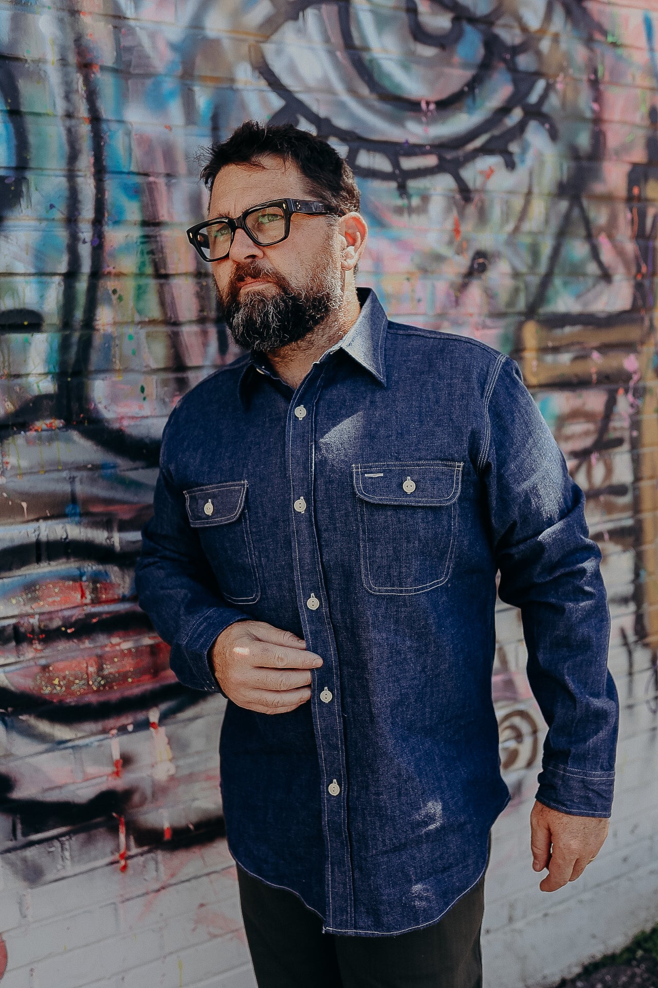 Long Sleeve Work Shirt- Blue Denim (SC27852)