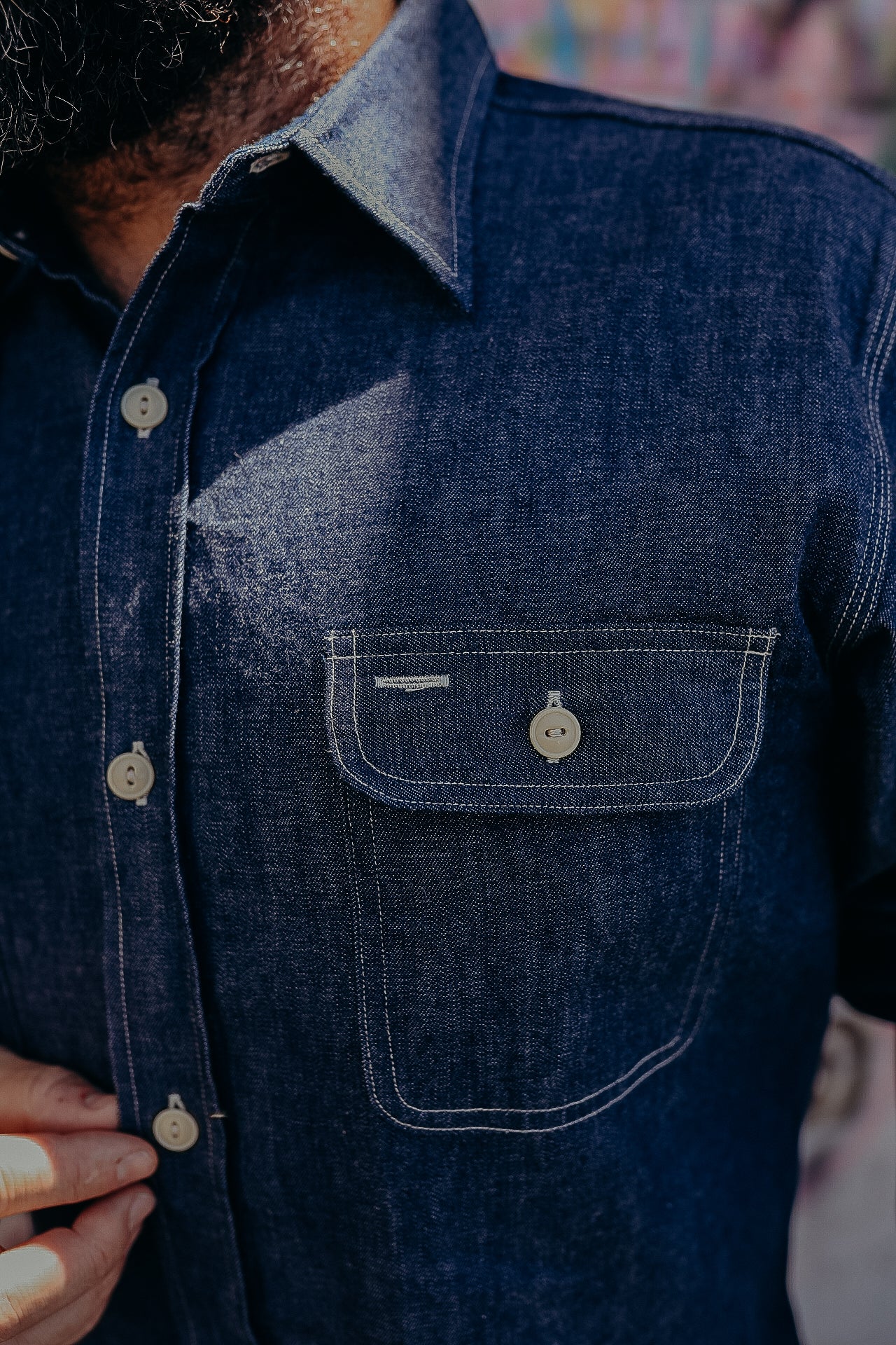 Long Sleeve Work Shirt- Blue Denim (SC27852)