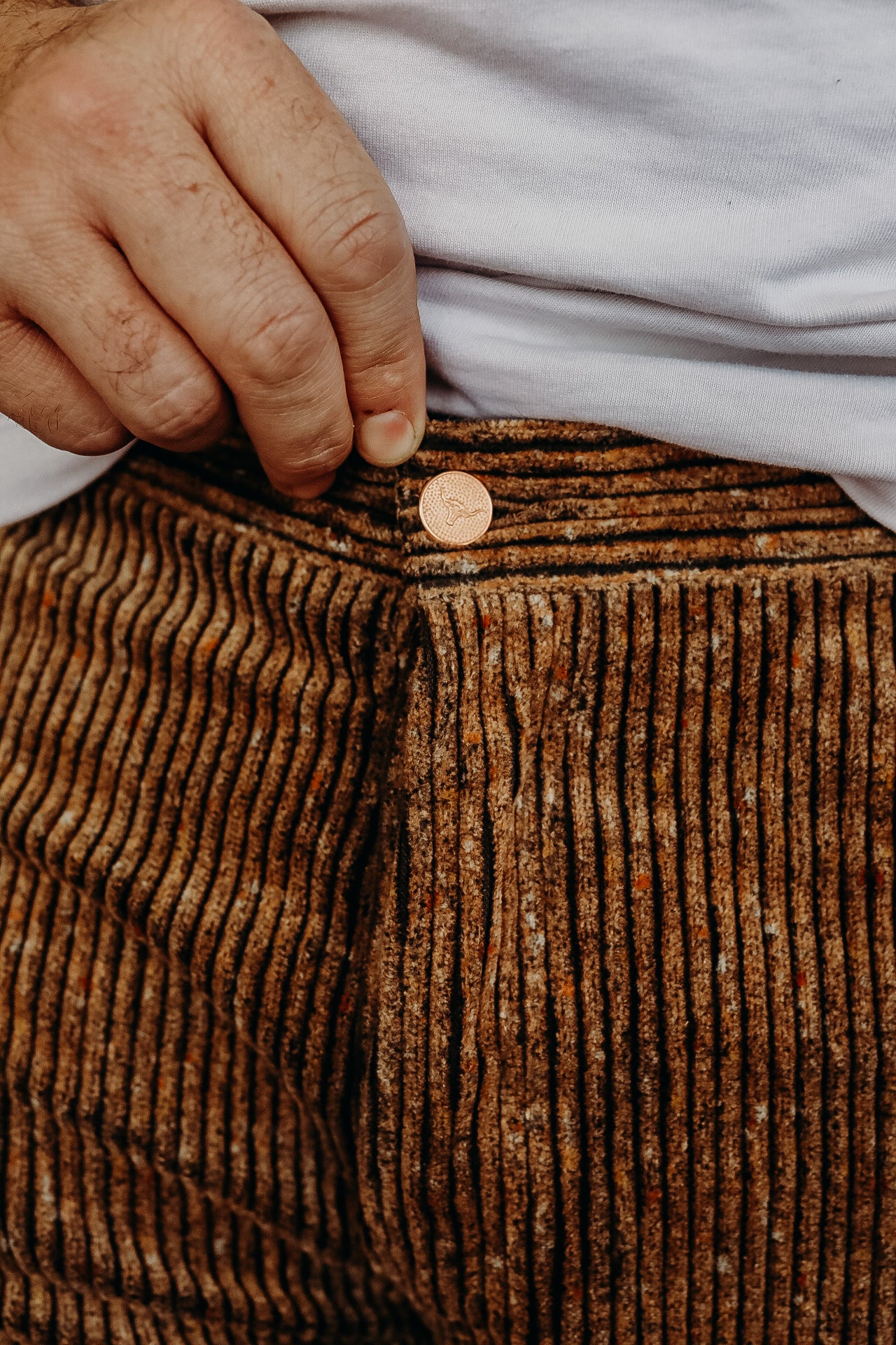 Italian Donegal Corduroy 5-pocket - Rolling Sand