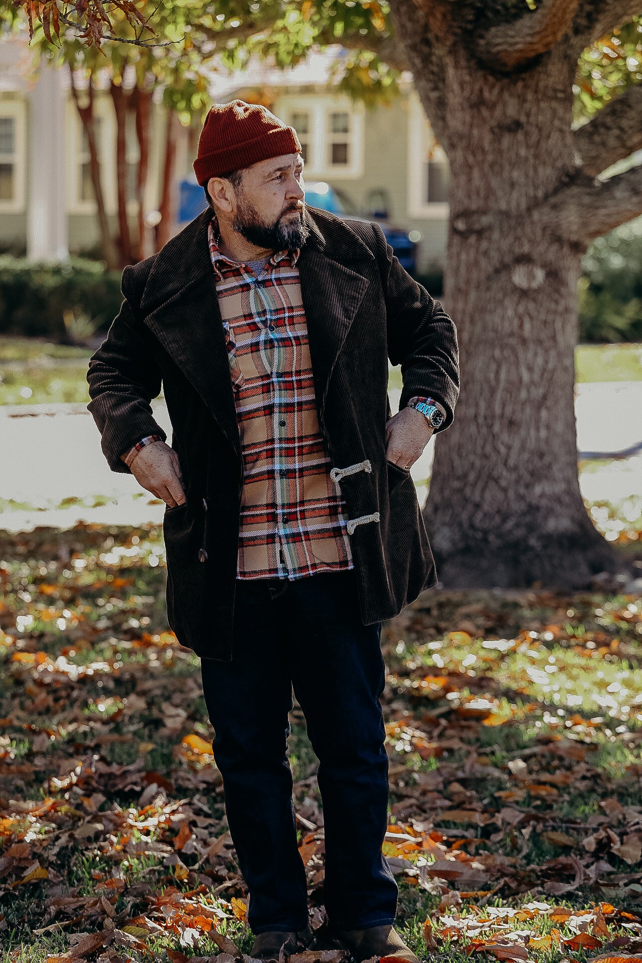 Bryson Shirt, Flannel Check, Beige / Red / White / Green