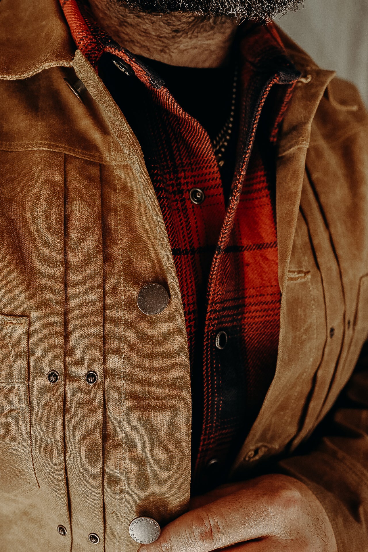 Riders Jacket Waxed Canvas Rust