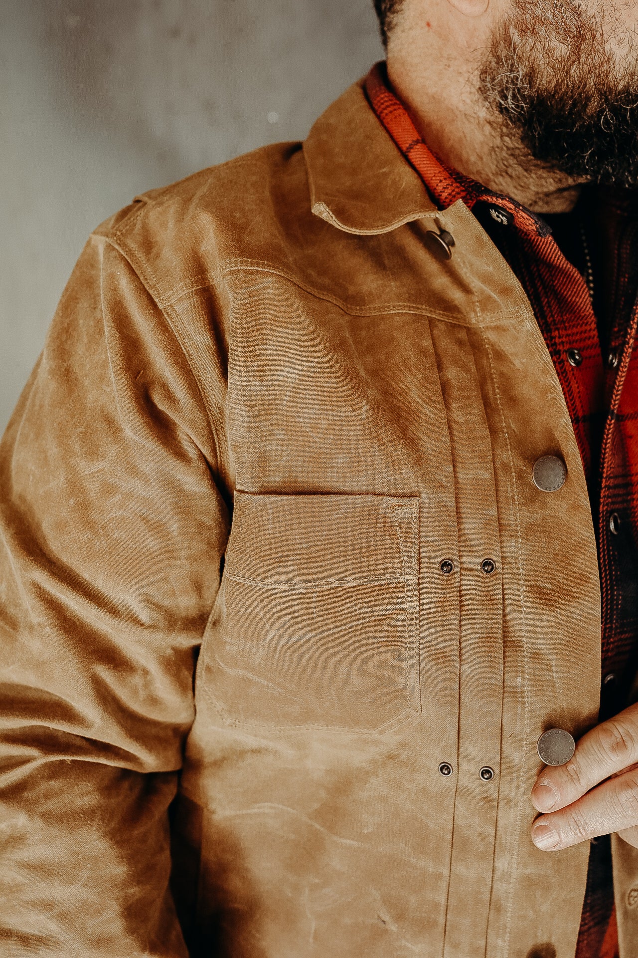 Riders Jacket Waxed Canvas Rust