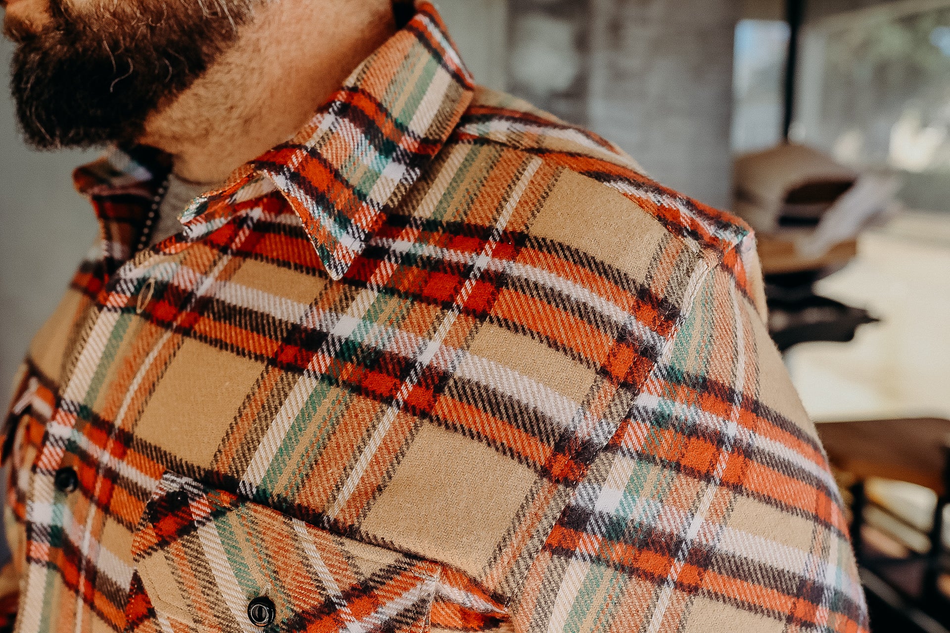 Bryson Shirt, Flannel Check, Beige / Red / White / Green