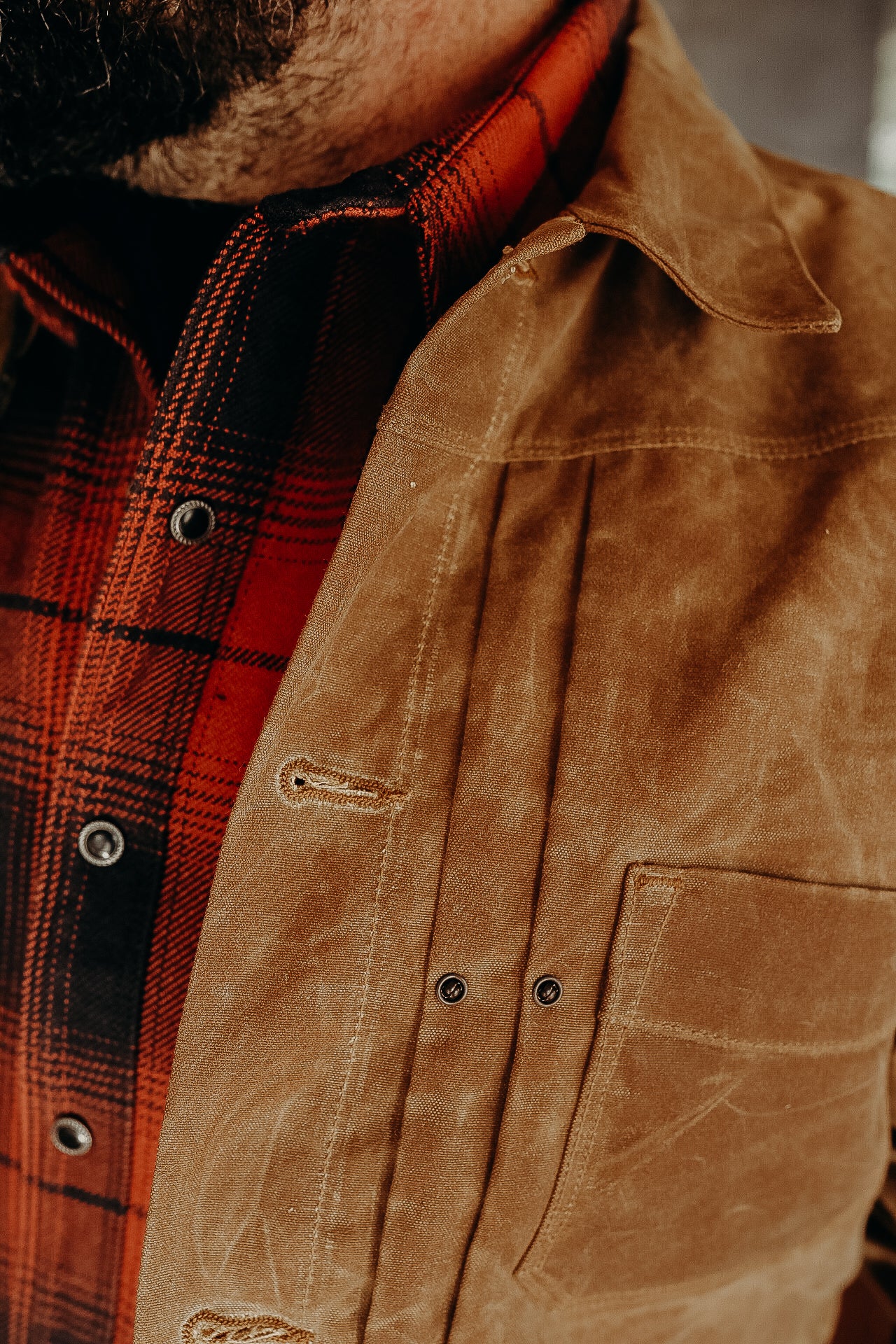 Riders Jacket Waxed Canvas Rust