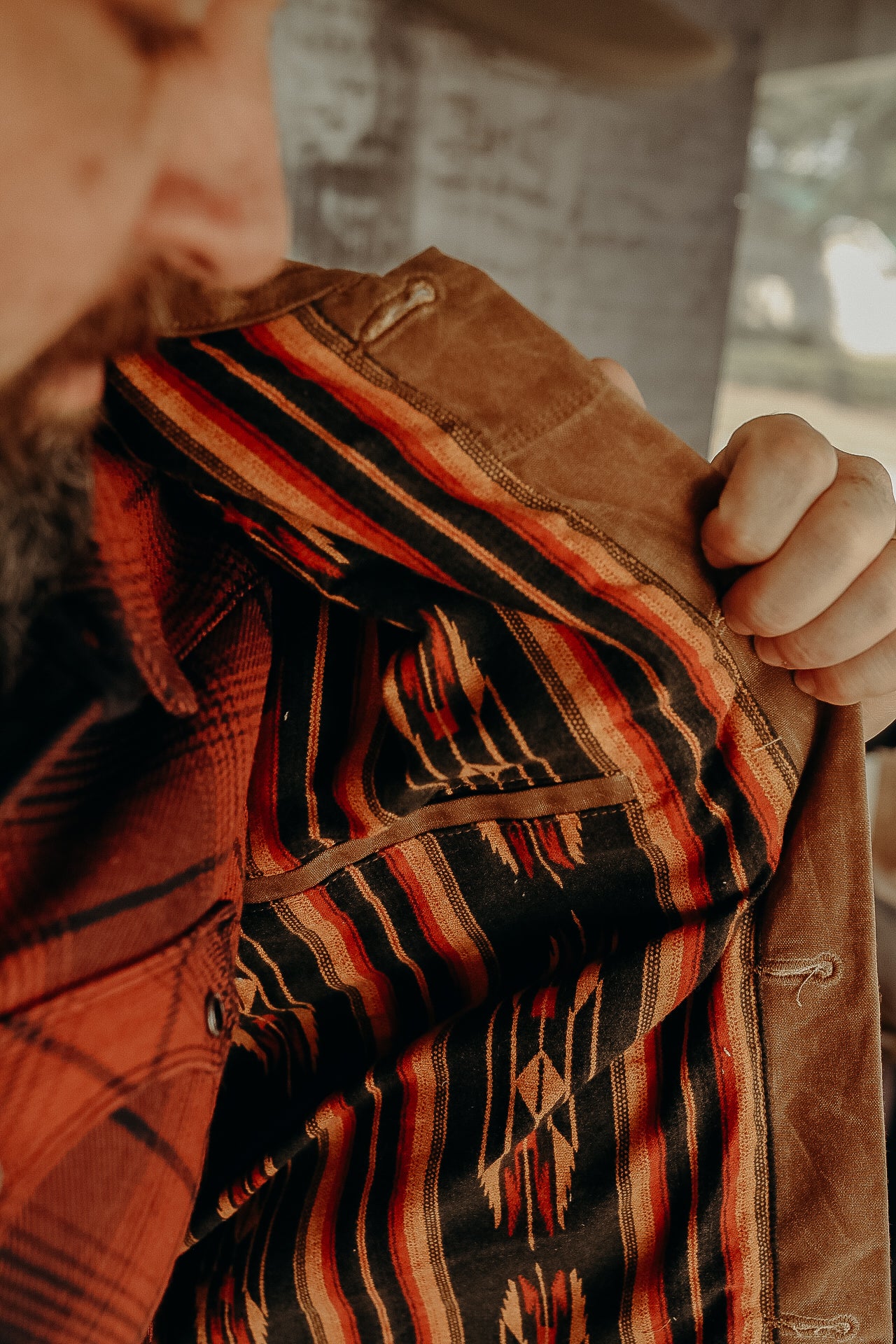 Riders Jacket Waxed Canvas Rust