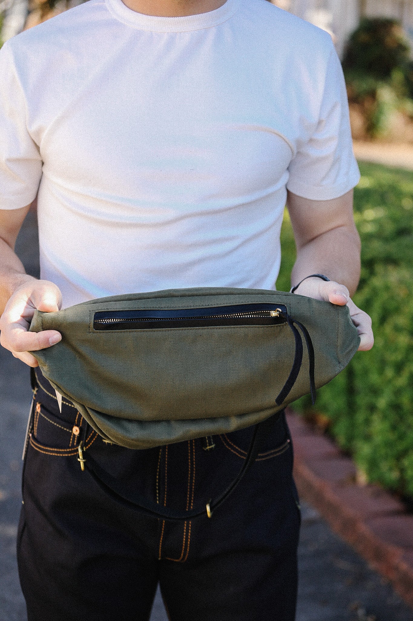 IHE-53-ODG Iron Heart 12oz Whipcord Waist Bag -Olive Drab Green