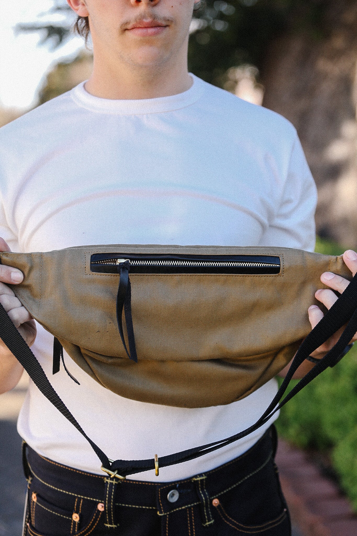 IHE-53-KHA Iron Heart 12oz Whipcord Waist Bag -Khaki