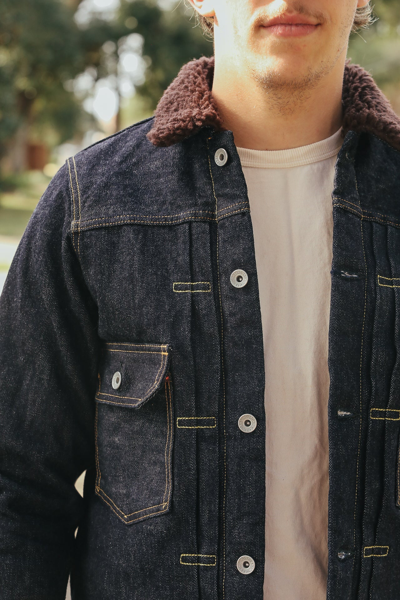 IHJ-151-IND 16oz Selvedge Denim Fleece Lined Type II - Indigo