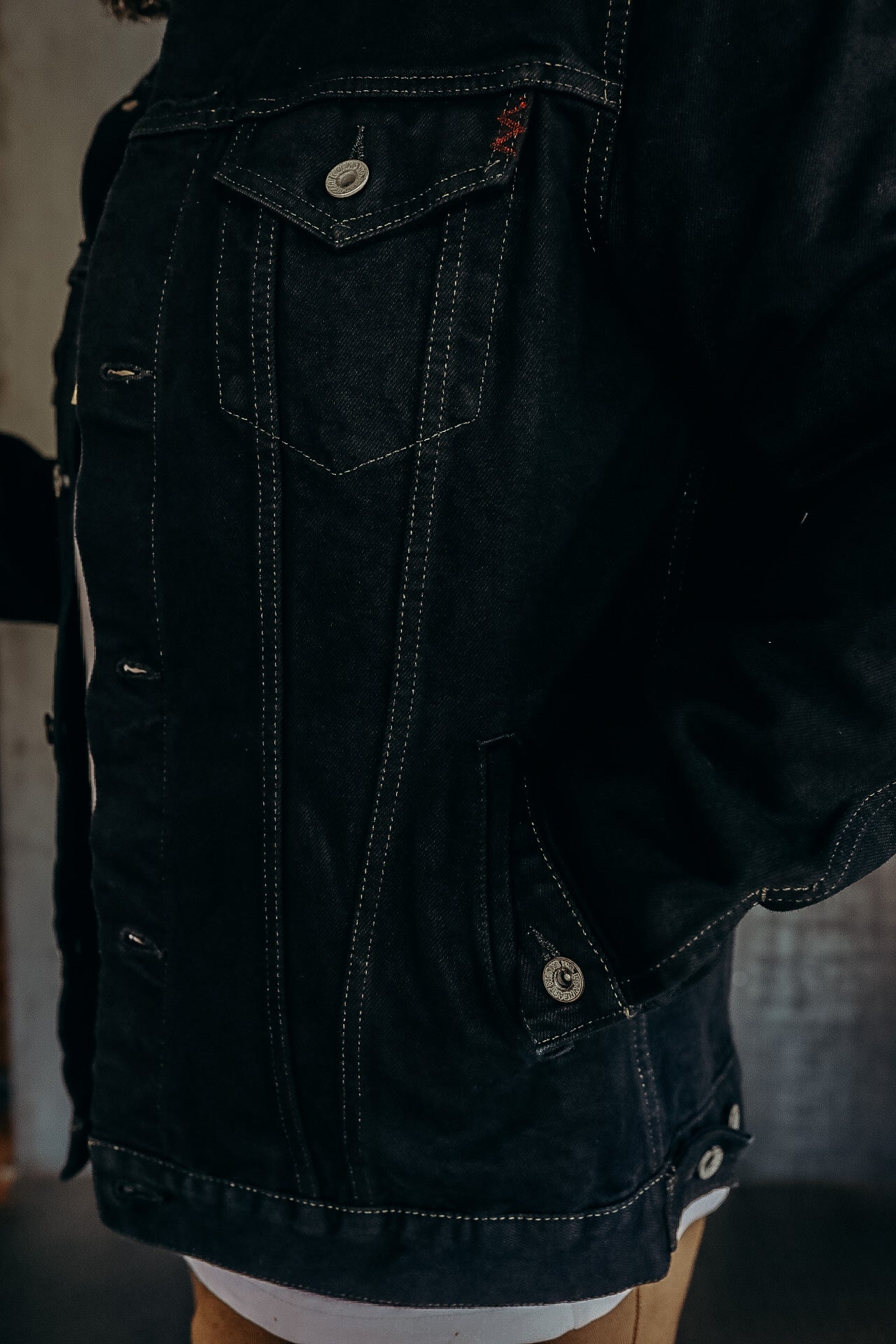 14oz Selvedge Denim Modified Type III Jacket - Indigo Overdyed Black