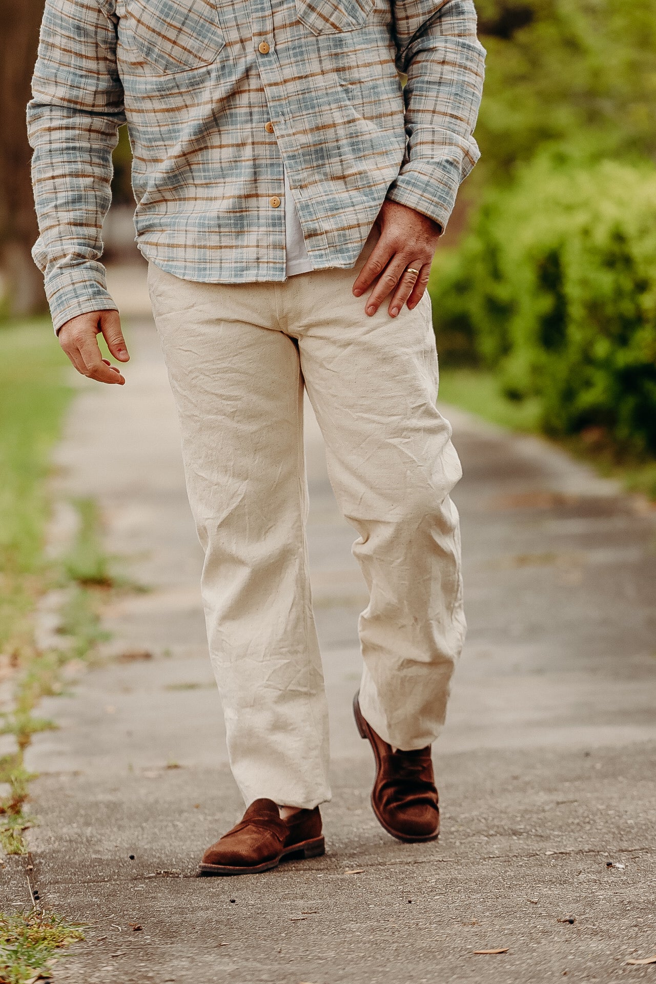 Slim Straight Japanese Cotton Jeans- Ecru (S710SC-KI) – Iron Shop