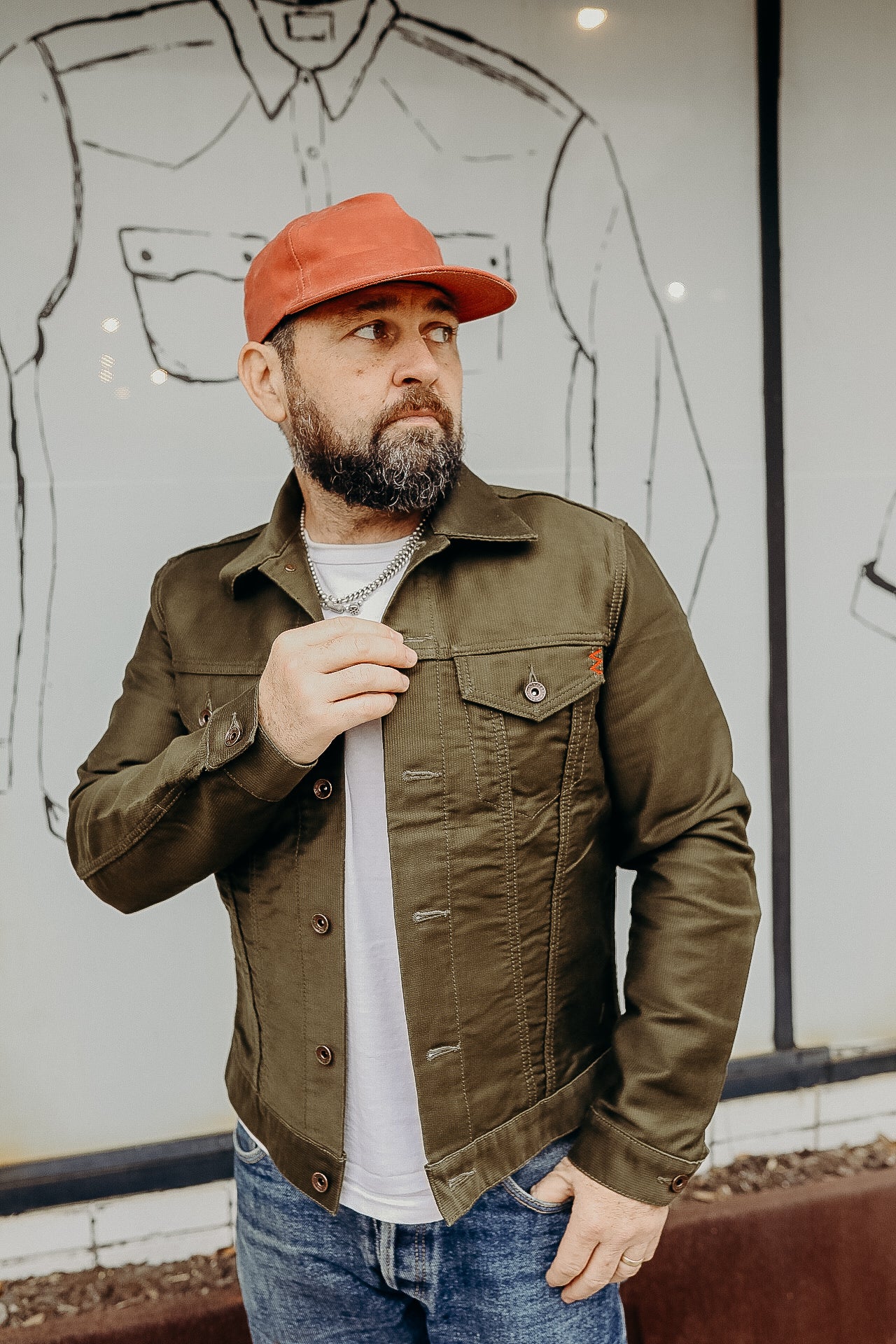 12oz Whipcord Modified Type III Jacket - Olive Drab Green IHJ-126-GRN