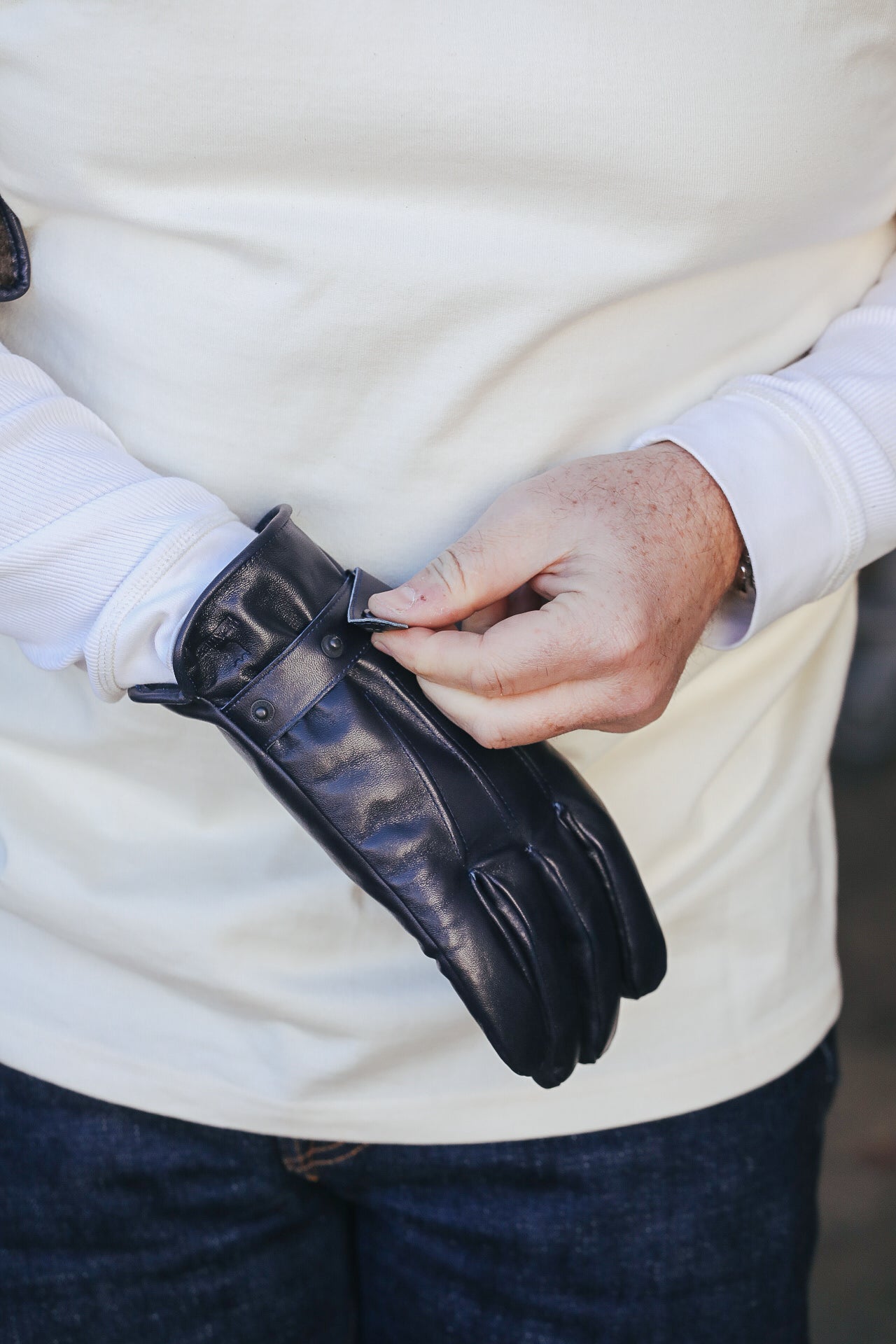 YG-03 Long Horsehide Gloves- Indigo