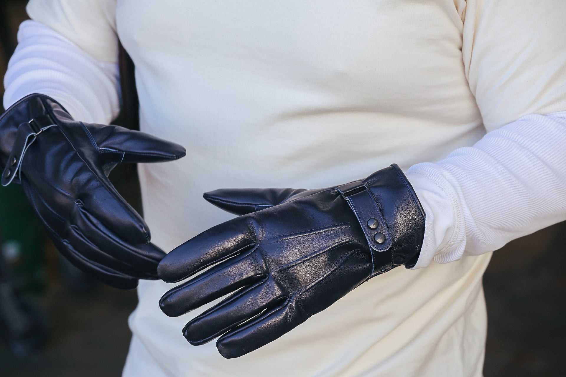 YG-03 Long Horsehide Gloves- Indigo