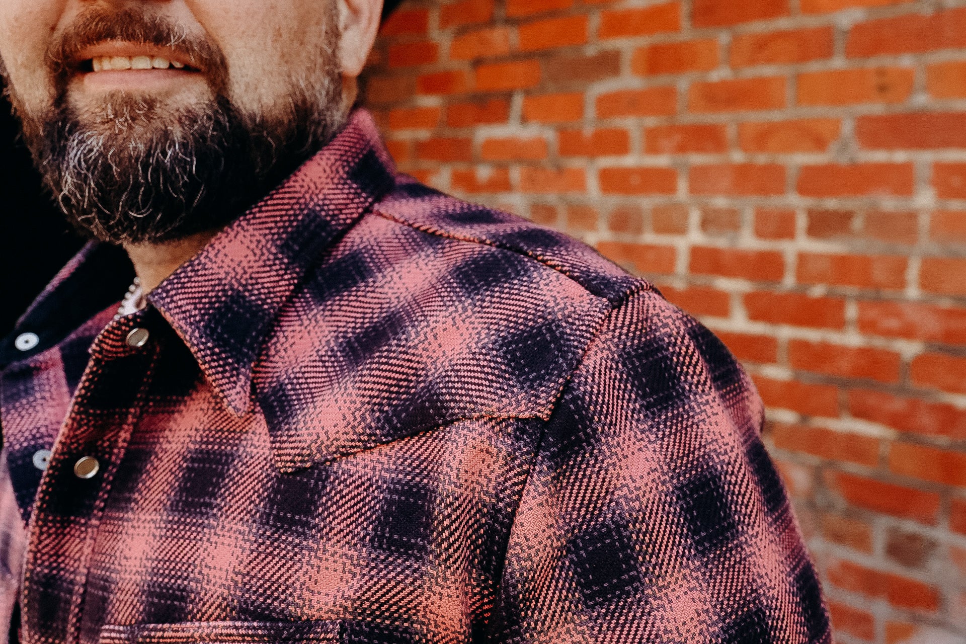 Ombre Check Flannel Western Shirt- Pink