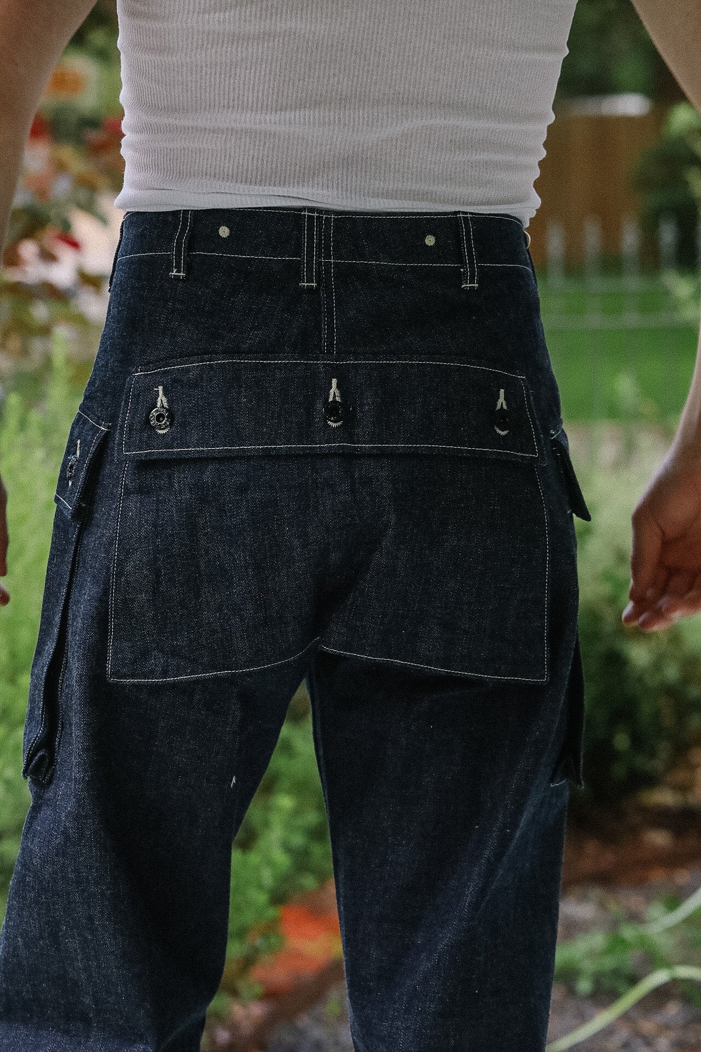 marine dress blue pants BR42637 Buzz Rickson U.S. Marine Corps M-1944 Civilian Denim Pants- Indigo 34