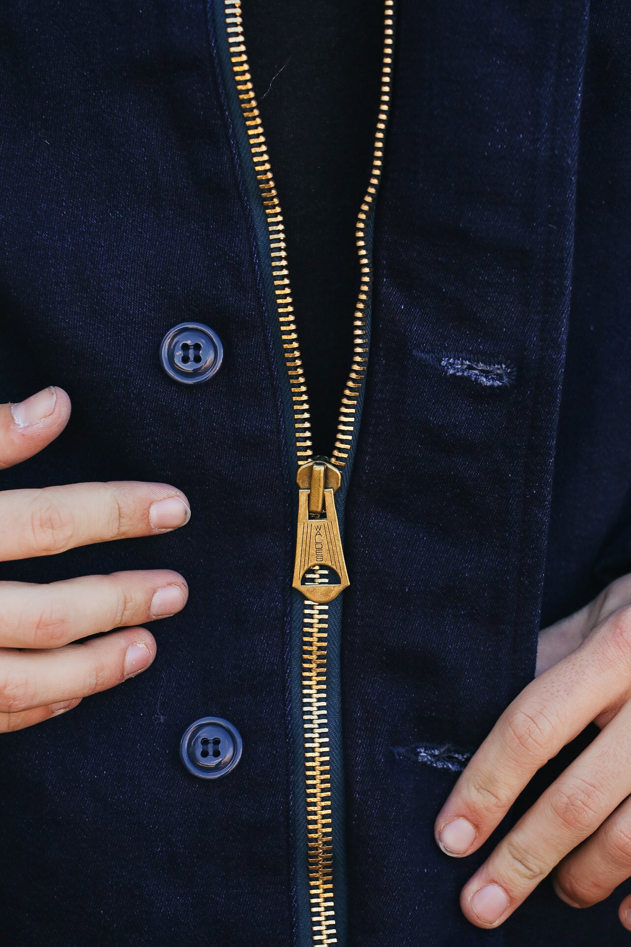 915D-IDSH Tricotine Deck Jacket- Indigo