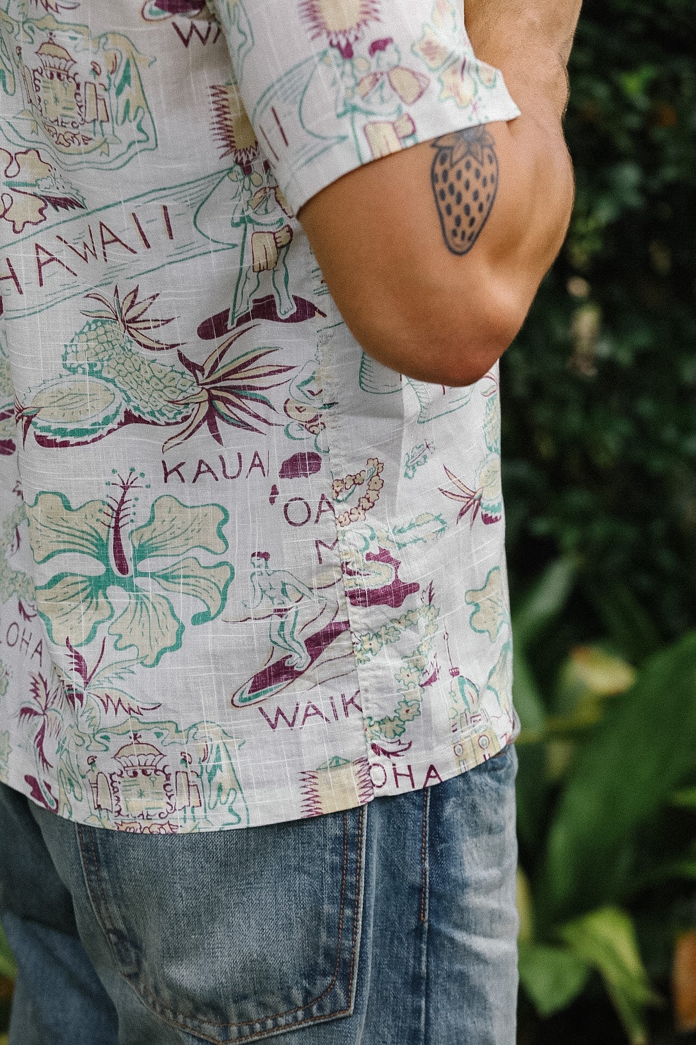 SS39693 Sun Surf Cotton Linen Slub Open Shirt State of Hawaii