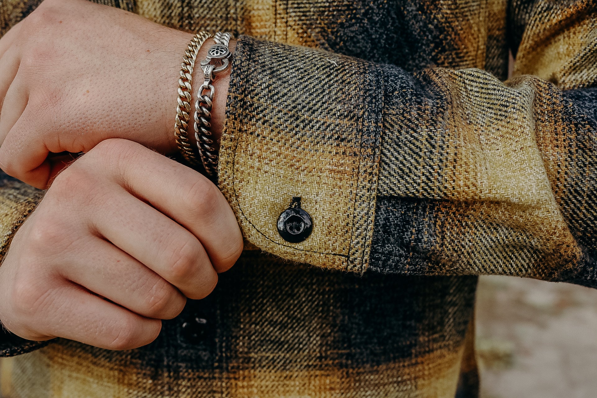 BM Shirt Gold Ombre Plaid