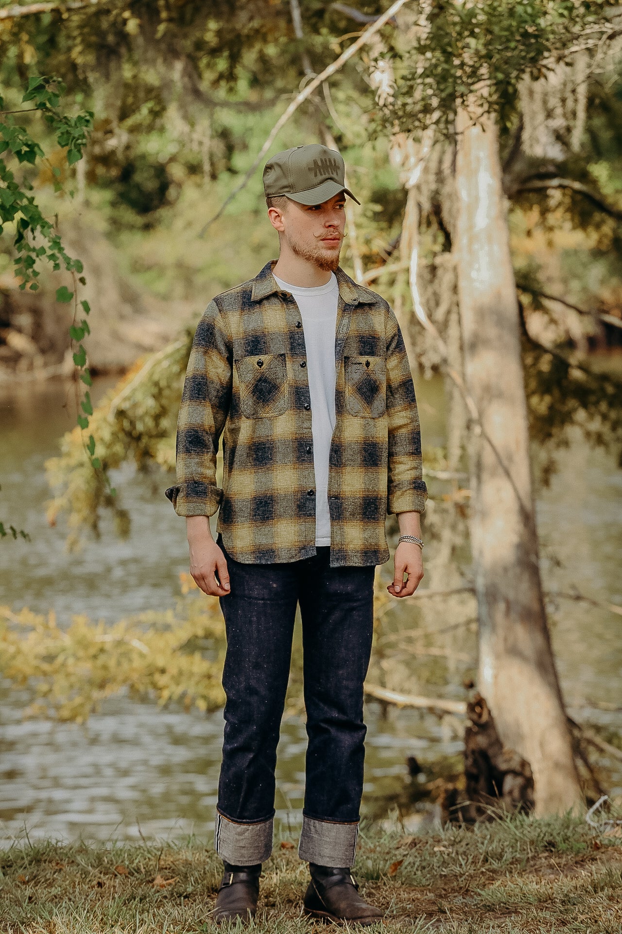 BM Shirt Gold Ombre Plaid